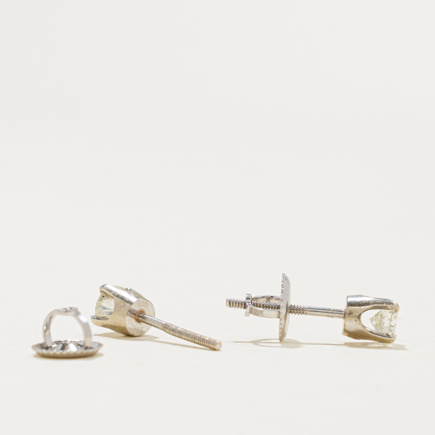 14k Round Brilliant Diamond Stud Earrings | 0.53ctw I1/I2 L/M