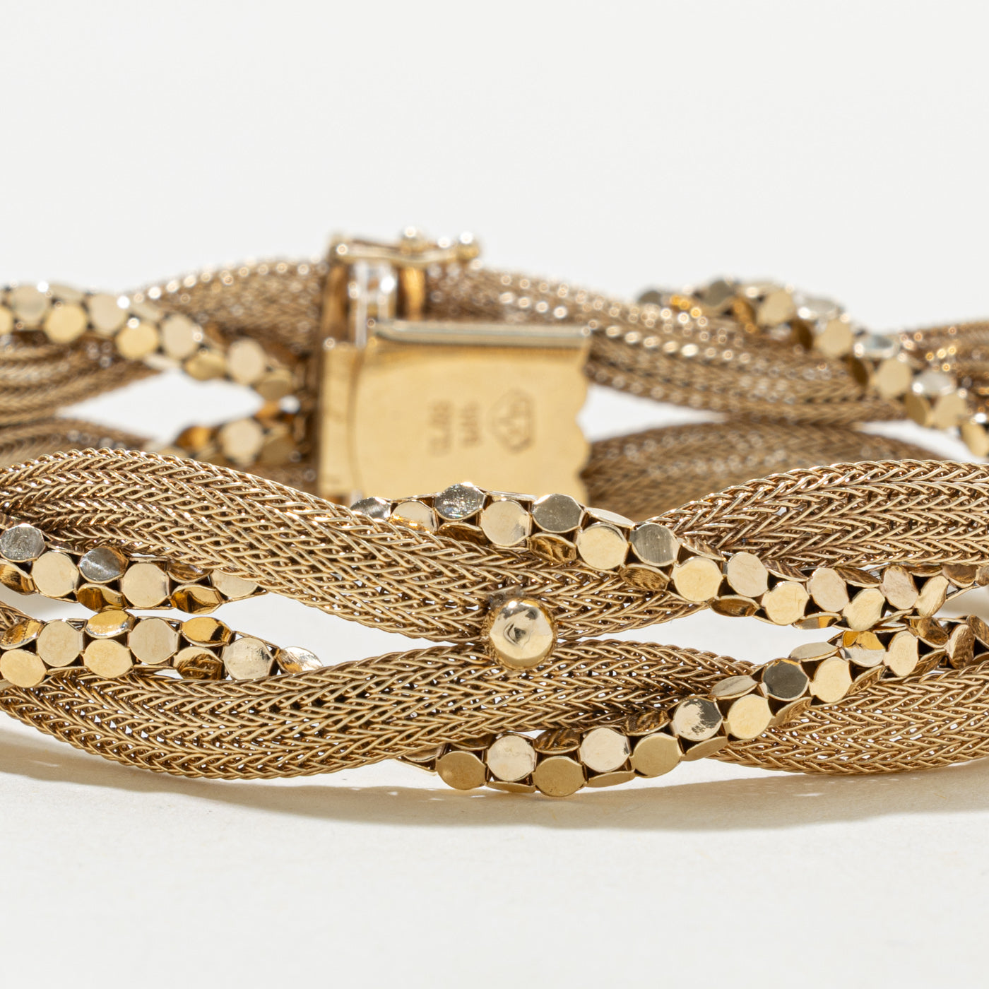 14k Yellow Gold Woven Bracelet | 7.5"