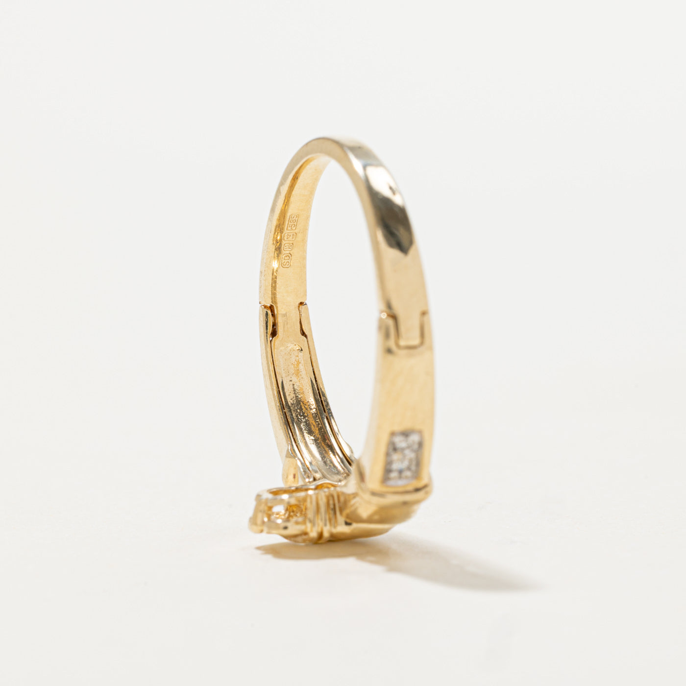 14k Pave Set Diamond Claddagh Ring | SZ 7.25