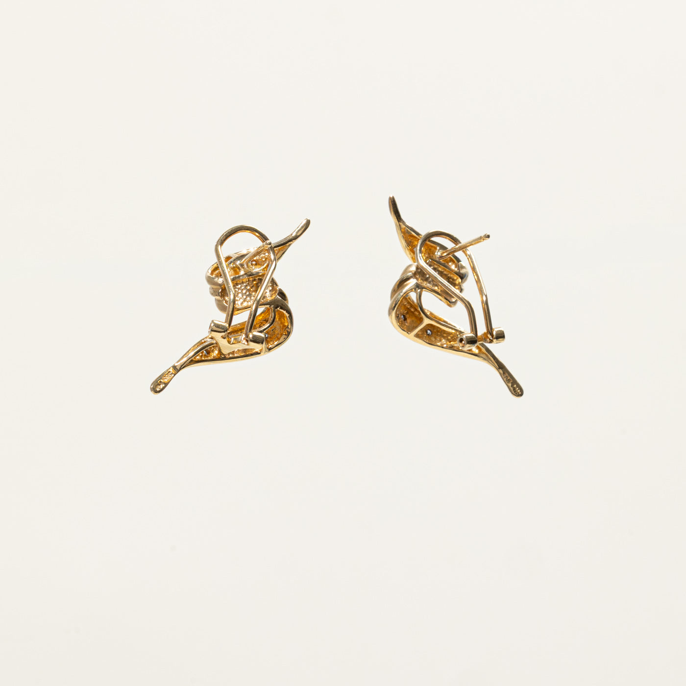 14k Diamond Abstract Twisted Stud Earrings | 0.15ctw