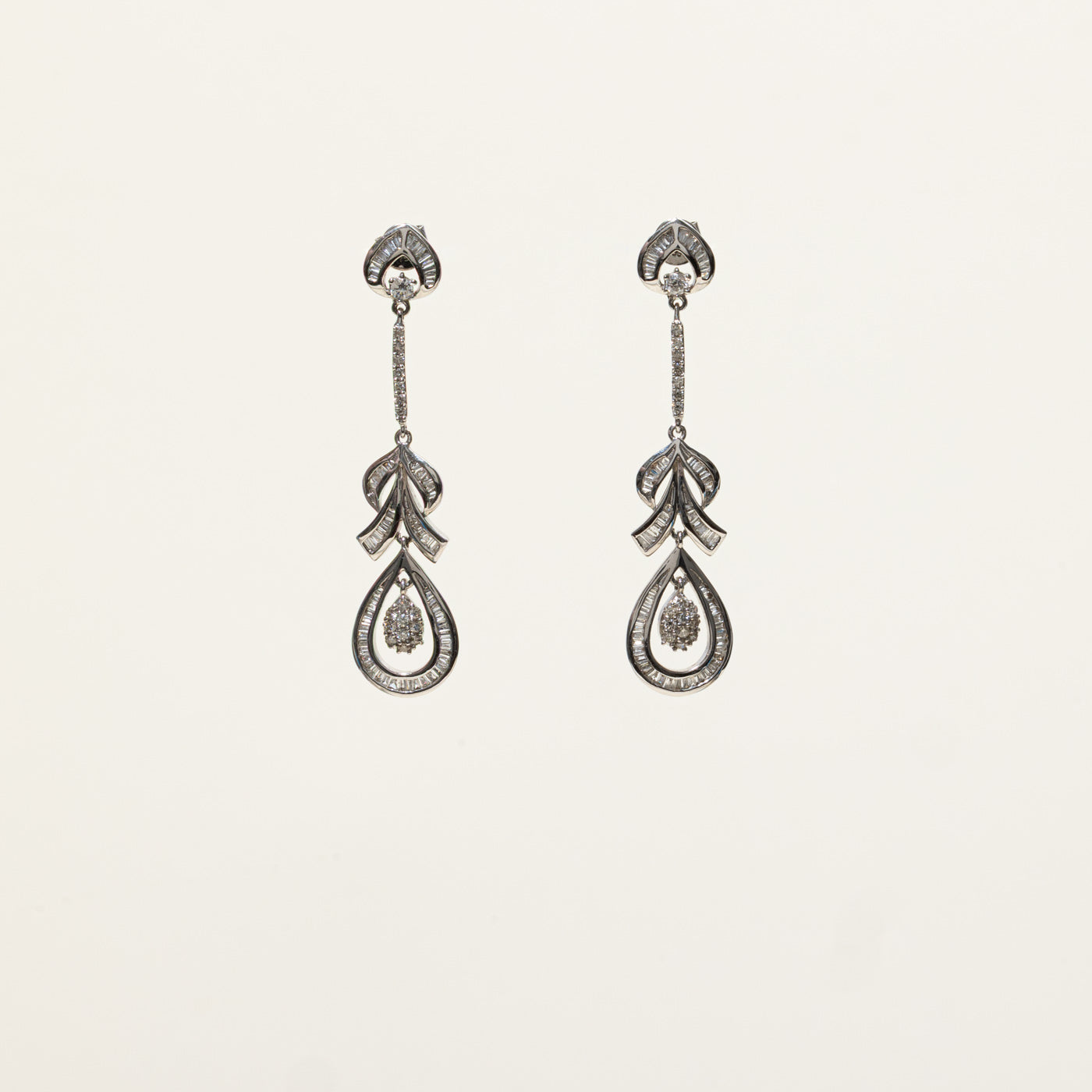 18k Diamond Fancy Teardrop Drop Earrings | 1.08ctw