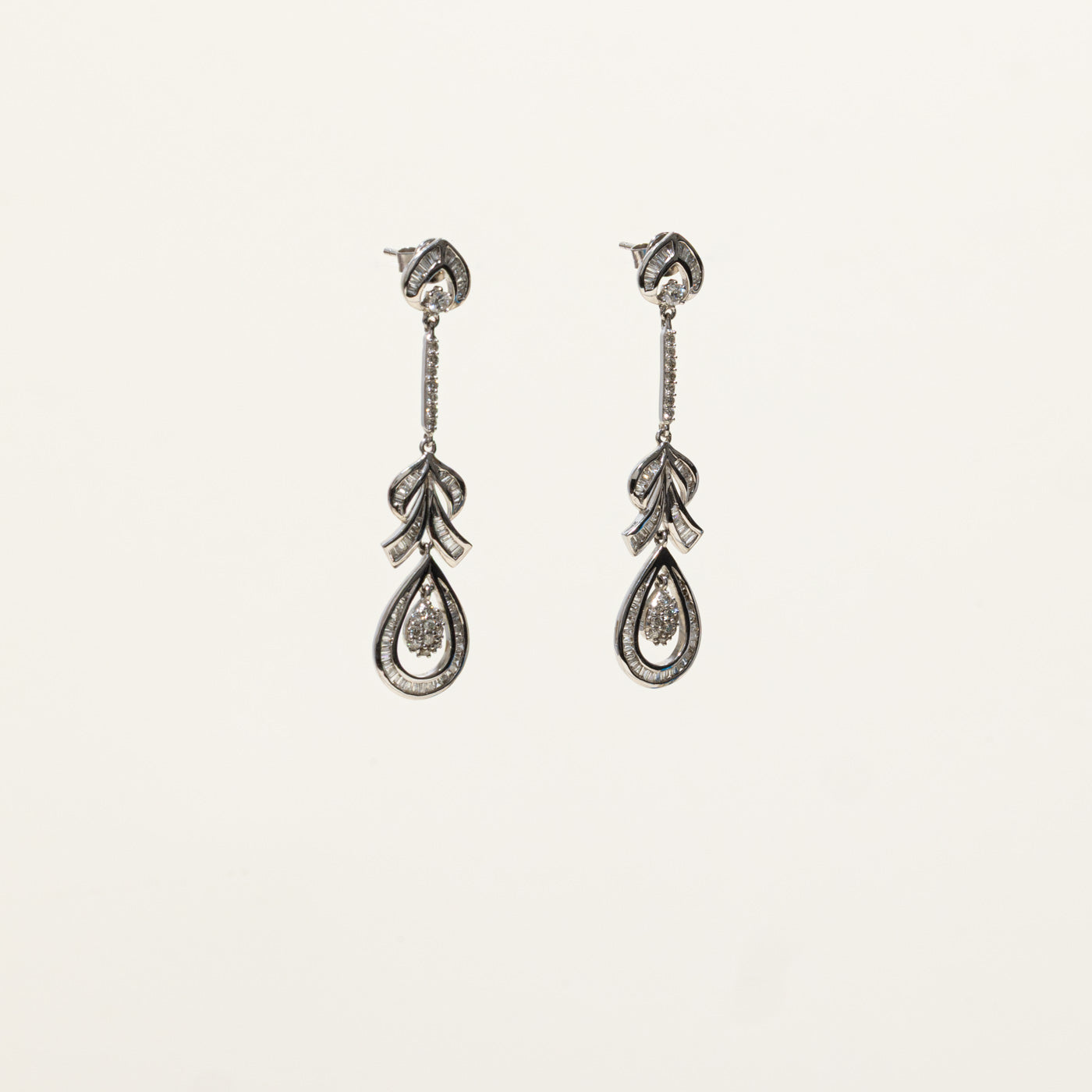 18k Diamond Fancy Teardrop Drop Earrings | 1.08ctw