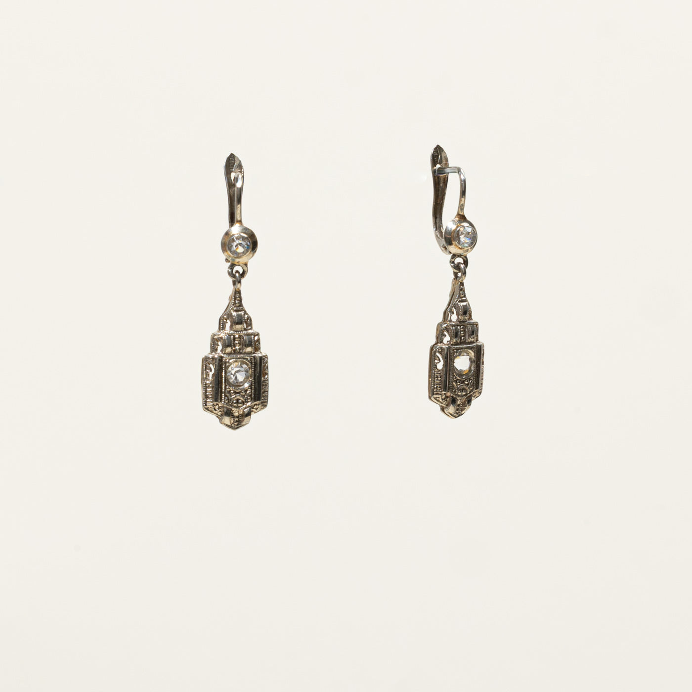12k Glass Geometric Drop Earrings | 0.66ctw