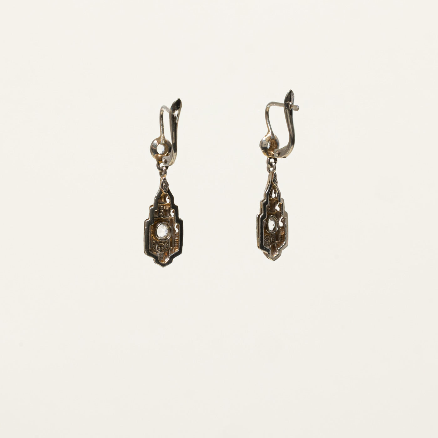 12k Glass Geometric Drop Earrings | 0.66ctw