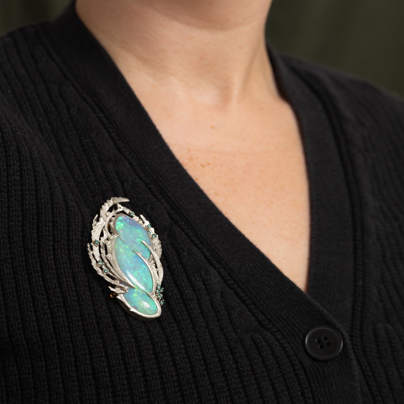 Australian Opal & Diamond Convertible Pendant/Brooch/Bracelet | 60.12ct | 1.13ctw |
