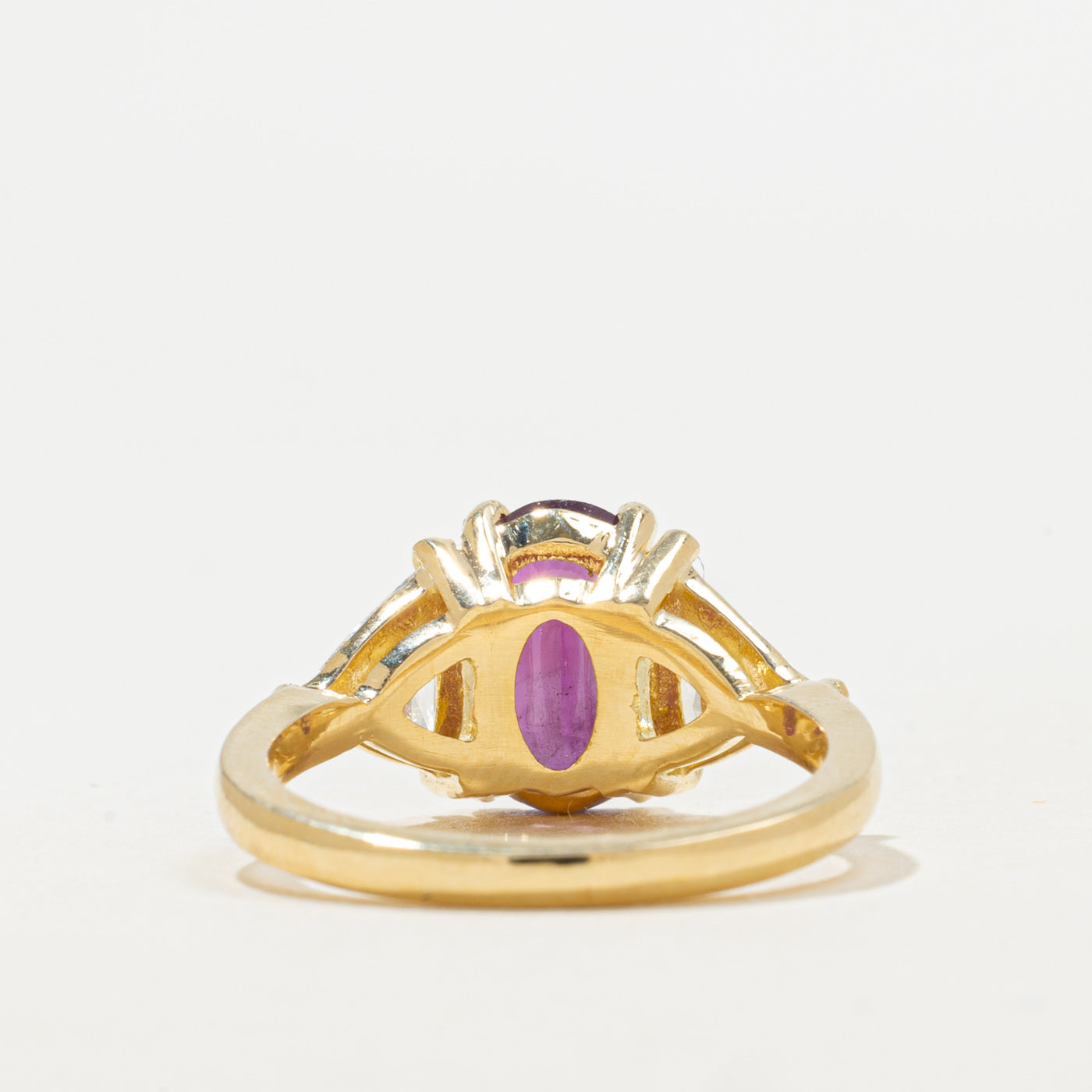 2.46ct GRS Unheated Kashmir Purplish Red Ruby & Diamond Ring | GRS 2.46ct,  0.80ctw | SZ 6.5