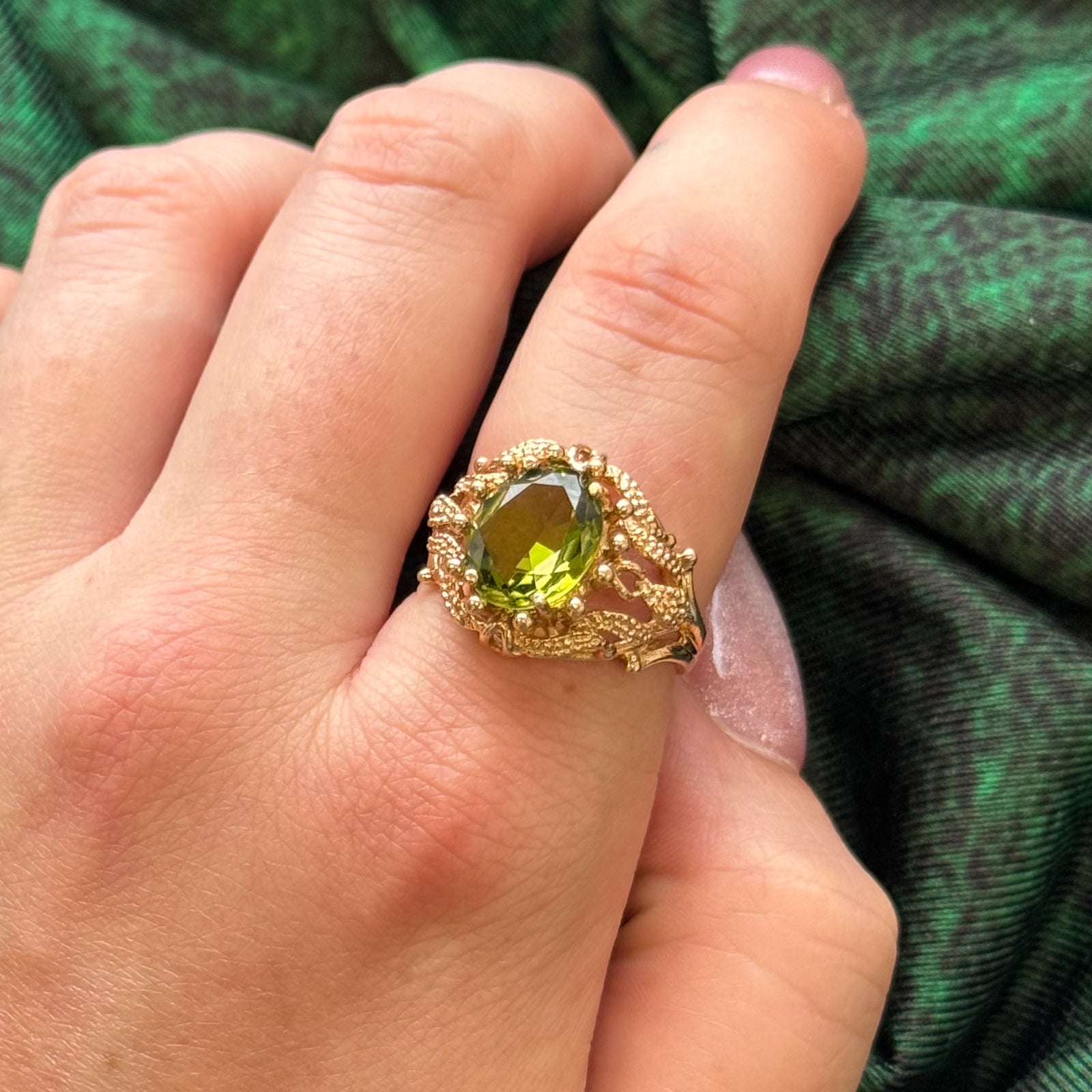 Bague cocktail vintage canadienne en spinelle synthétique | 6,45 ct | Taille 8,75 | 