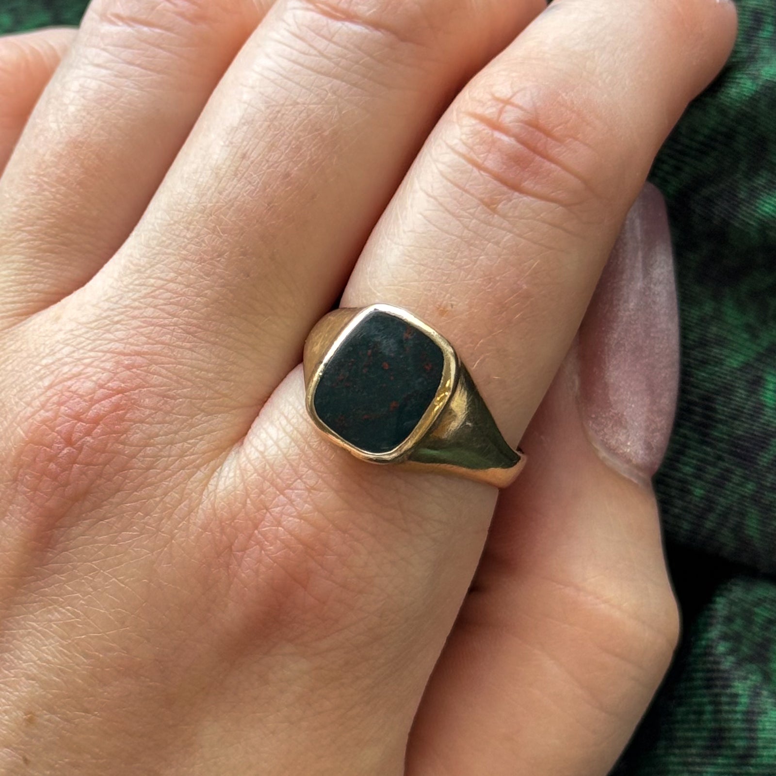 Bloodstone Signet Ring | 3.00ct | SZ 10 |