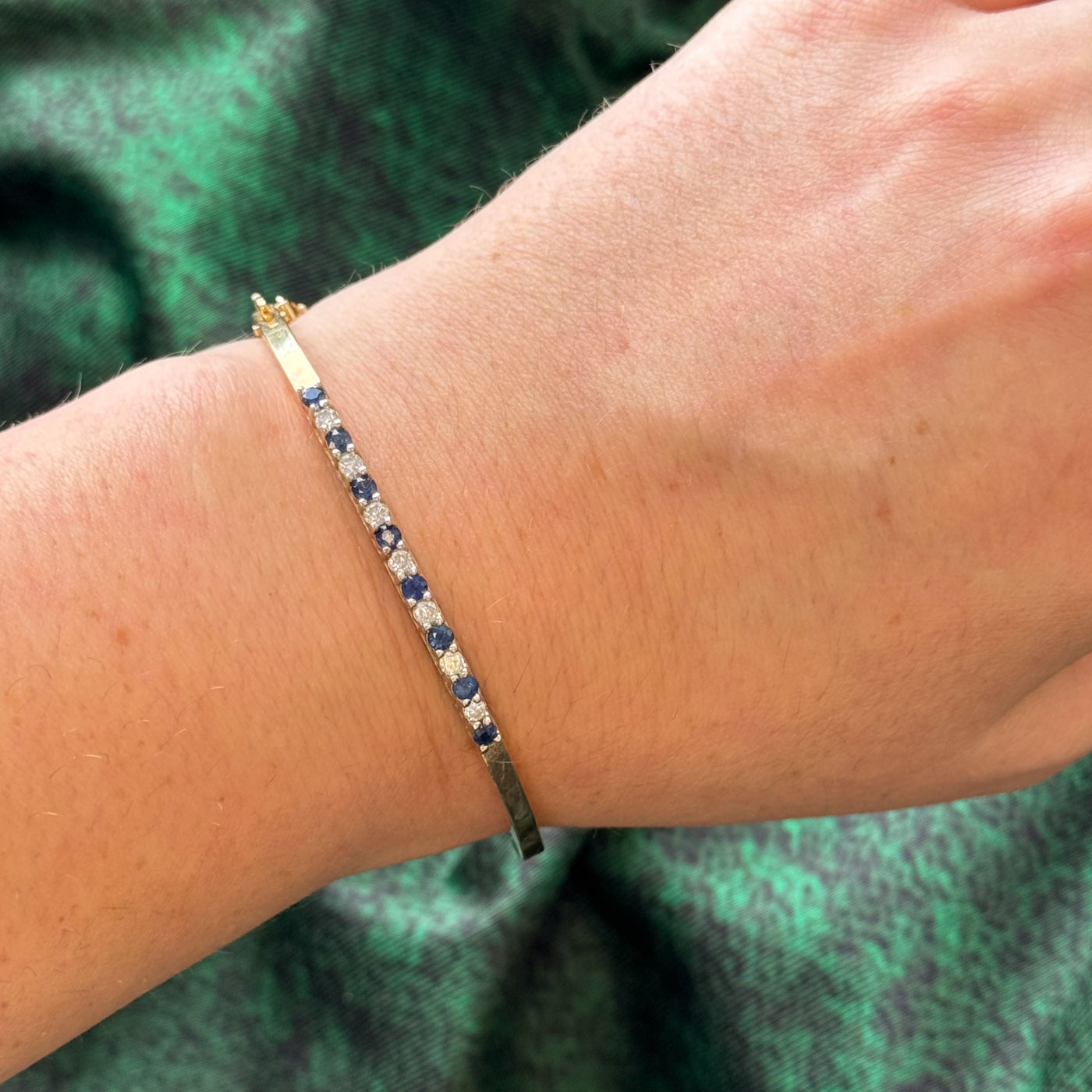 Sapphire & Diamond Bangle | 0.62ctw 0.28ctw | 7" |