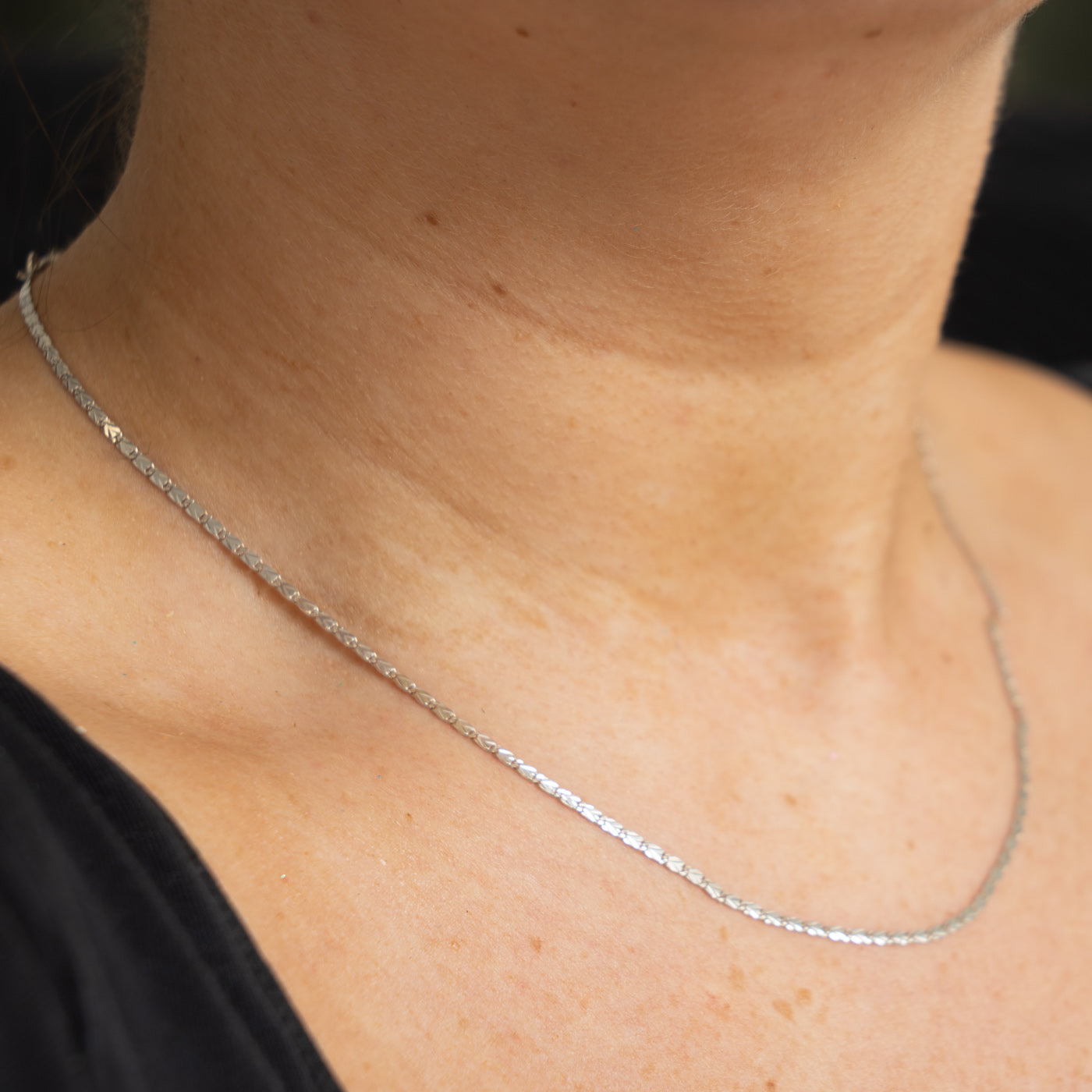 Italian White Gold Diamond Cut Chain | 17.5"