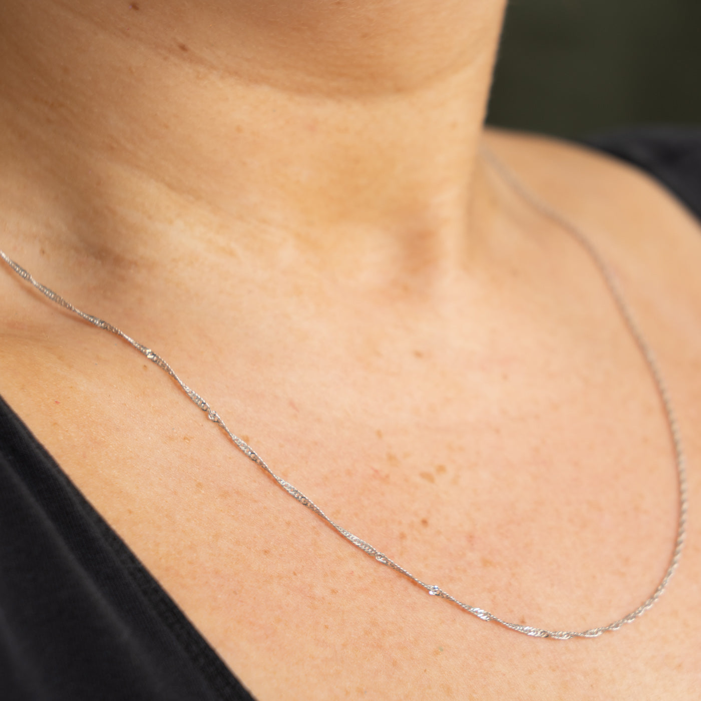 14k White Gold Singapore Chain | 20"