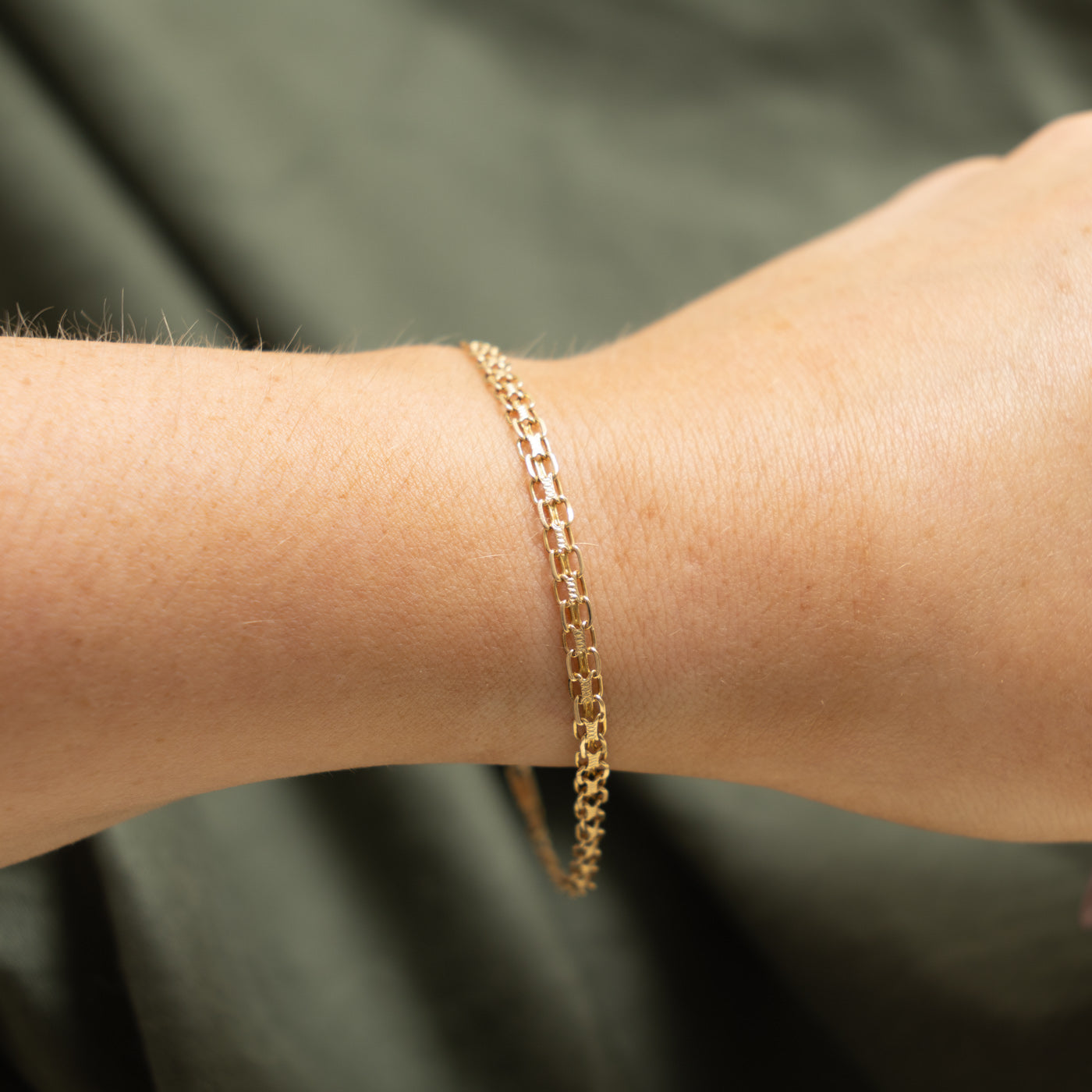 Yellow Gold Bismarck Chain Bracelet | 7.5"