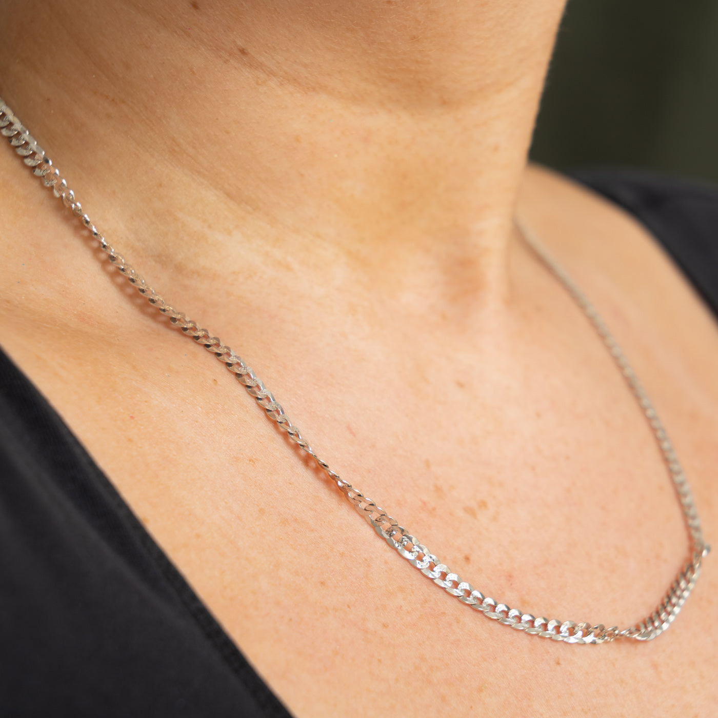 18k White Gold Curb Link Chain | 4.10mm | 20"