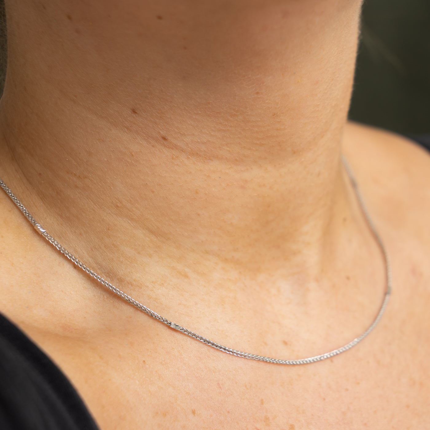 14k White Gold Foxtail Chain |  1.50mm | 17"