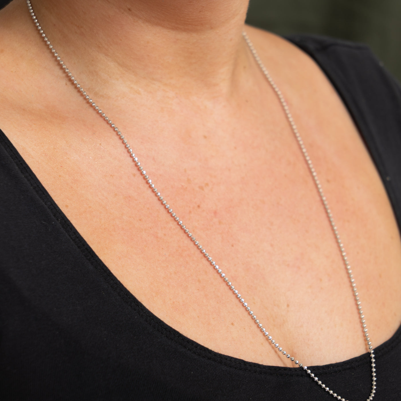 10k White Gold Bead Chain | 26.5"