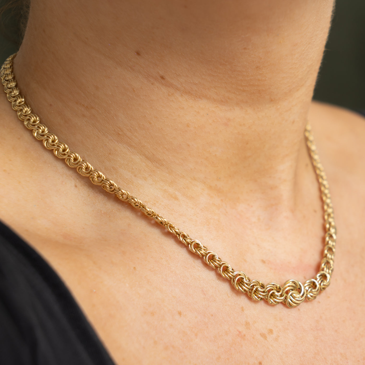14k Yellow Gold Byzantine Chain | 16.75"