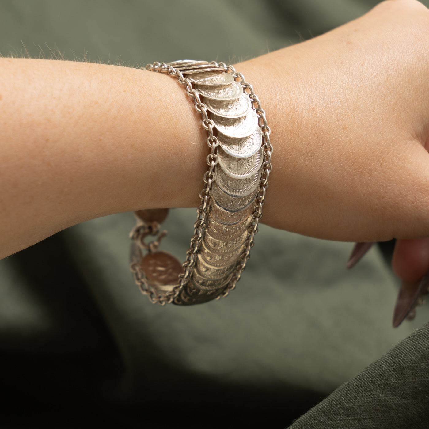 Silver Eagle Coin Chain Bracelet | 8"