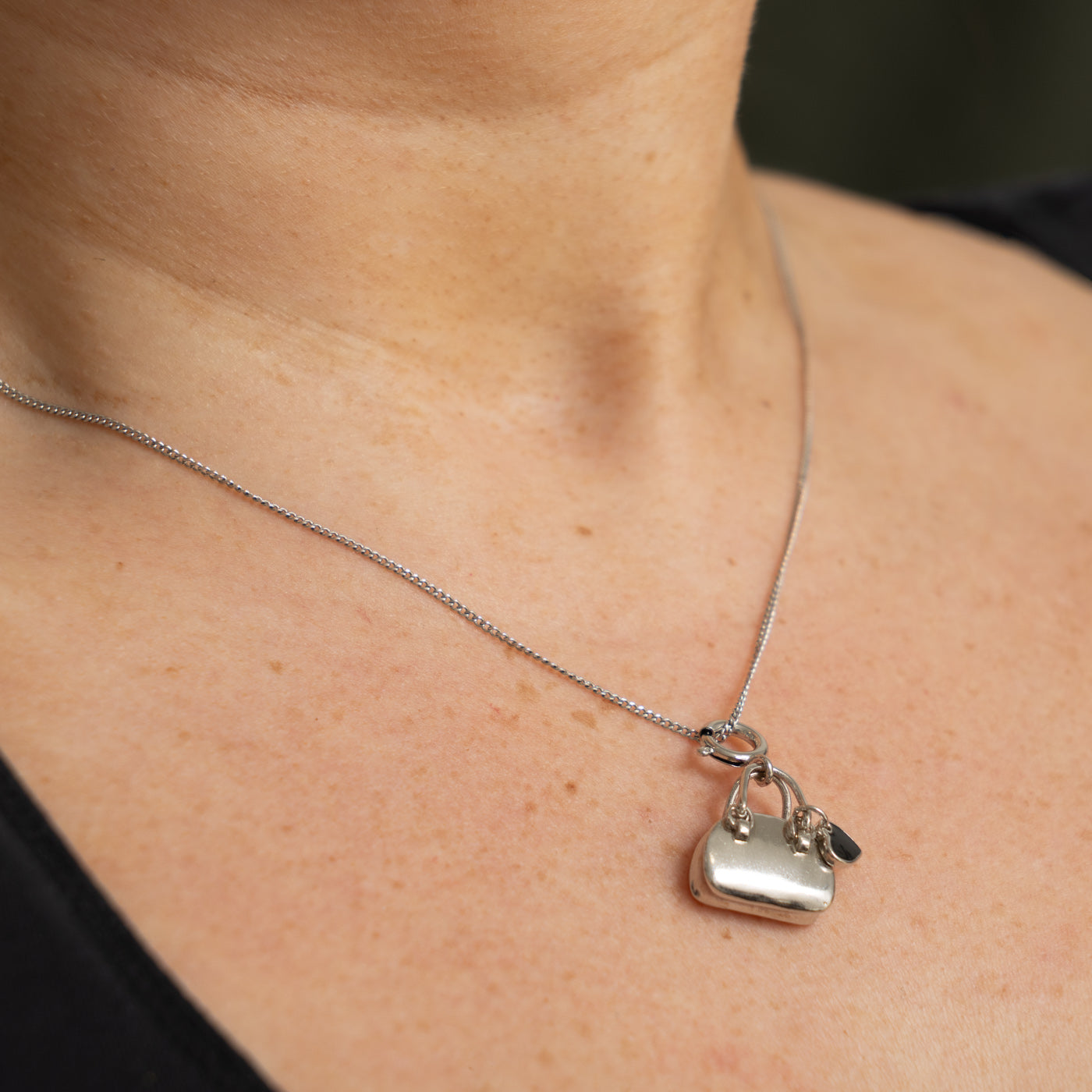 Sterling Silver Handbag & Heart Charm