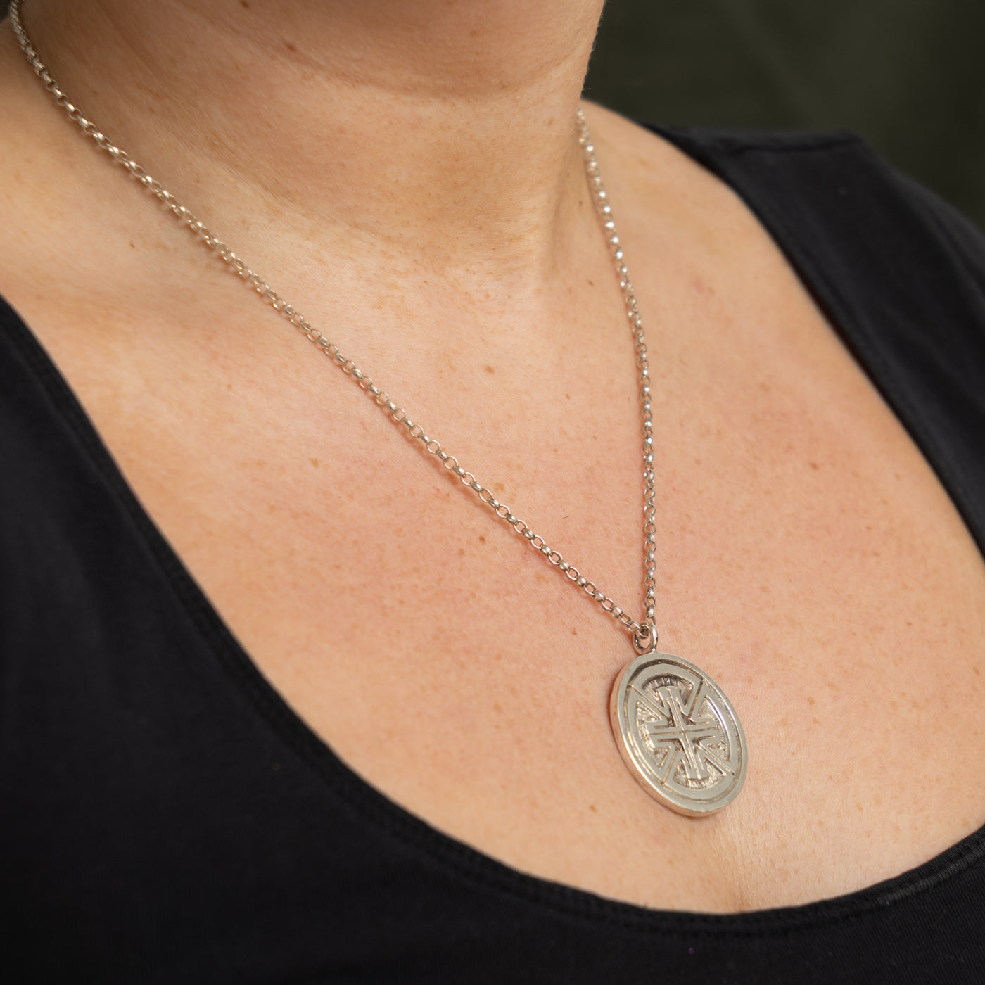 'William Baker' Indigenous Bear & Salmon Engraved Necklace | 30"