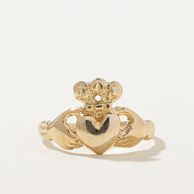 10k Yellow Gold Claddagh Ring | SZ 4.75