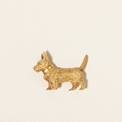 Vintage 15k Yellow Gold Scottish Terrier Figure