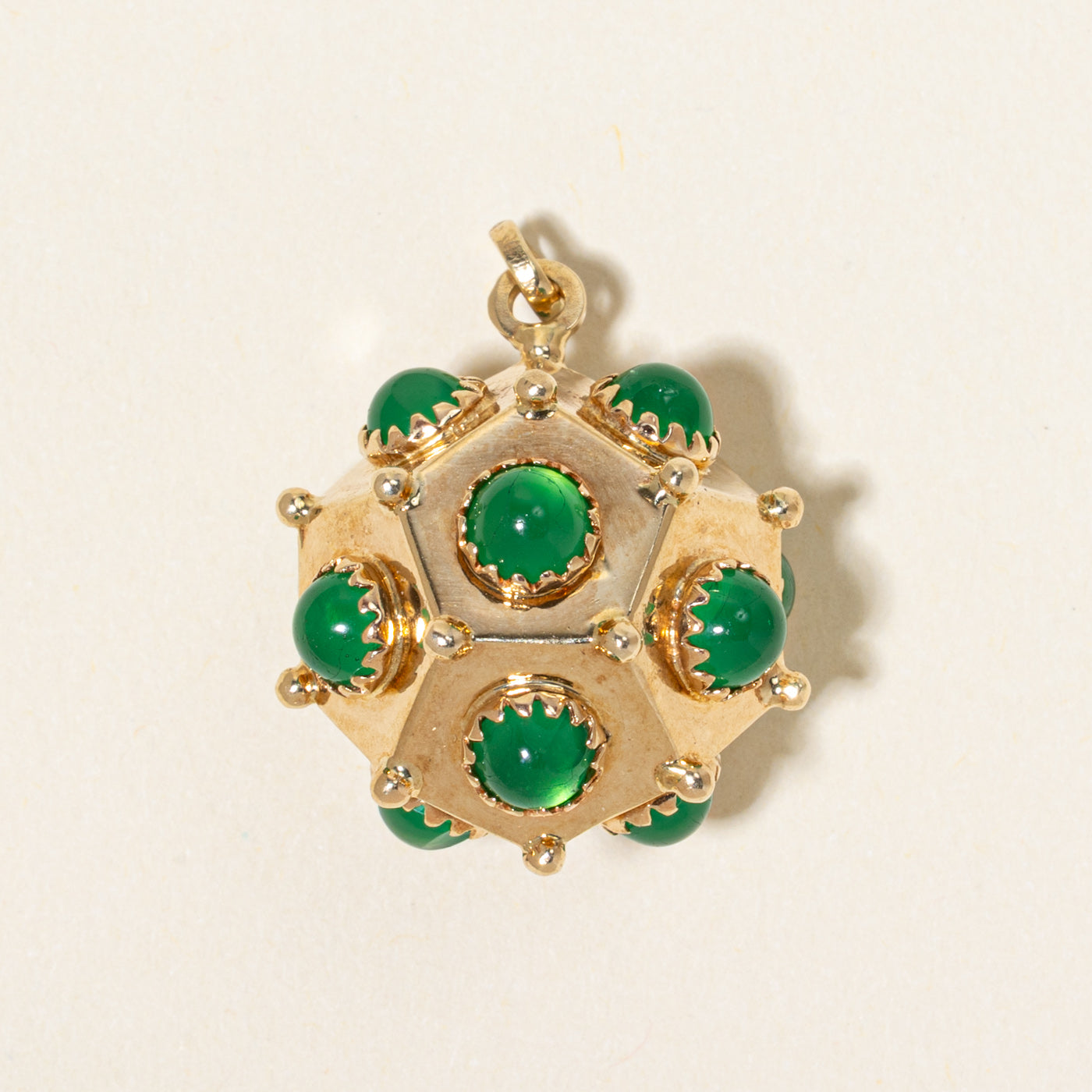 Vintage Green Glass Charm Pendant | 6.00ctw