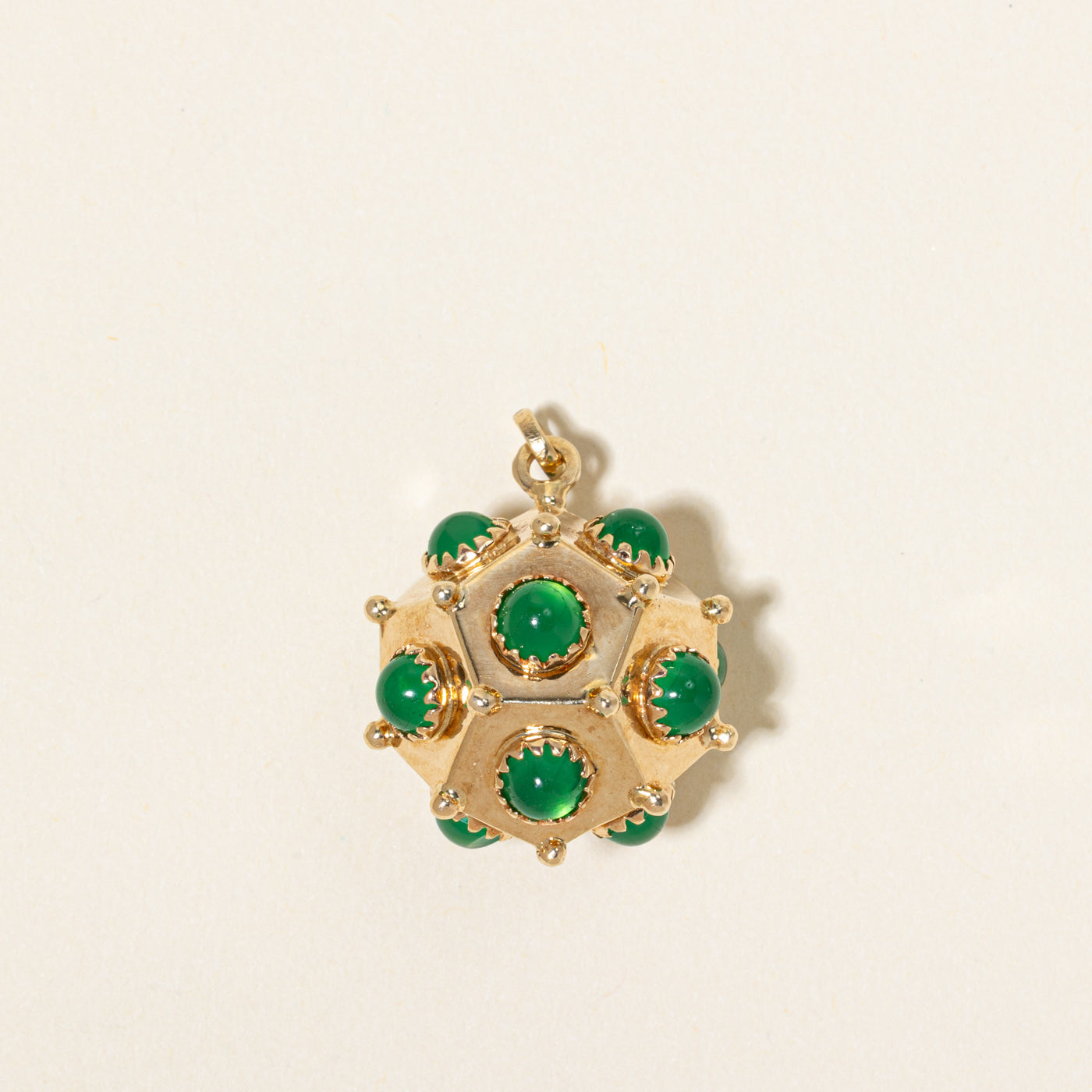 Vintage Green Glass Charm Pendant | 6.00ctw