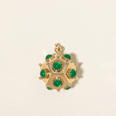 Vintage Green Glass Charm Pendant | 6.00ctw