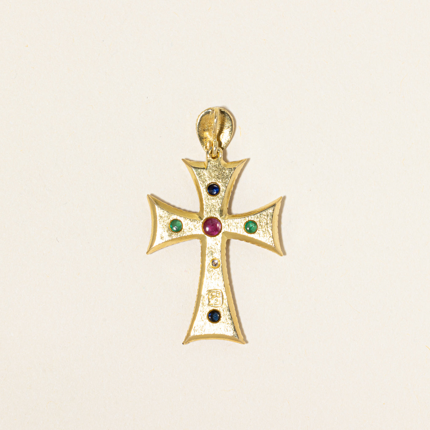 Multi Gestone Cross Pendant | 0.41ctw