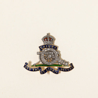 Vintage Royal Canadian Artillery Sweetheart Diamond Brooch | 0.25ctw