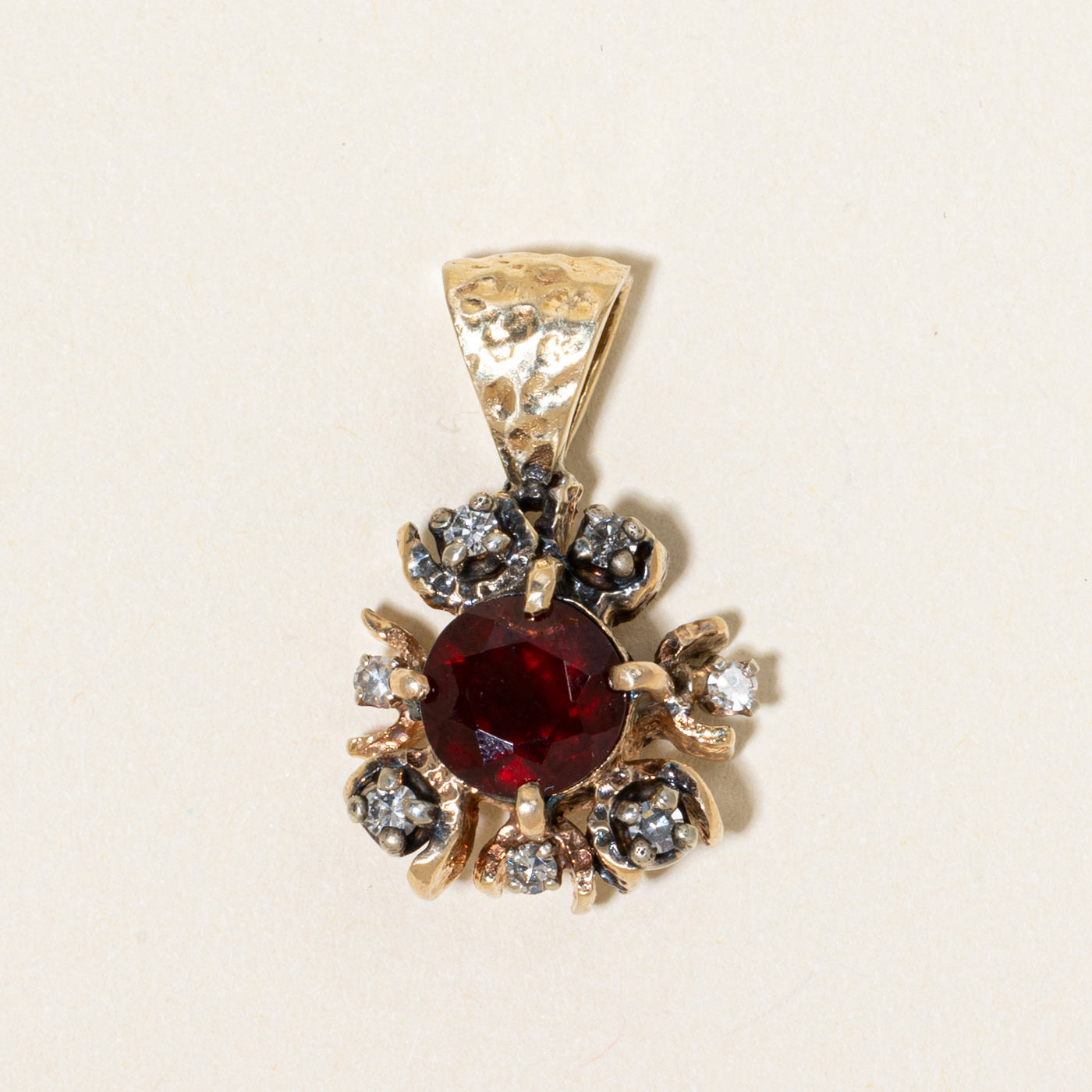 Garnet & Diamond Pendant | 2.25ct, 0.25ctw