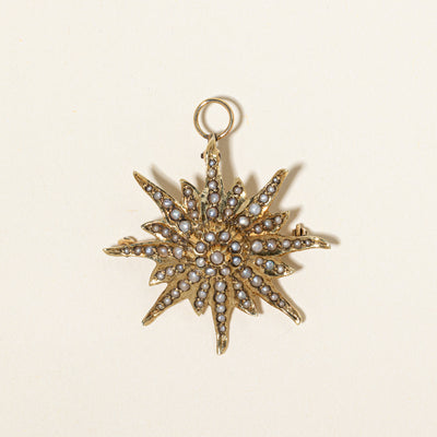 Late Victorian Seed Pearl Brooch & Pendant