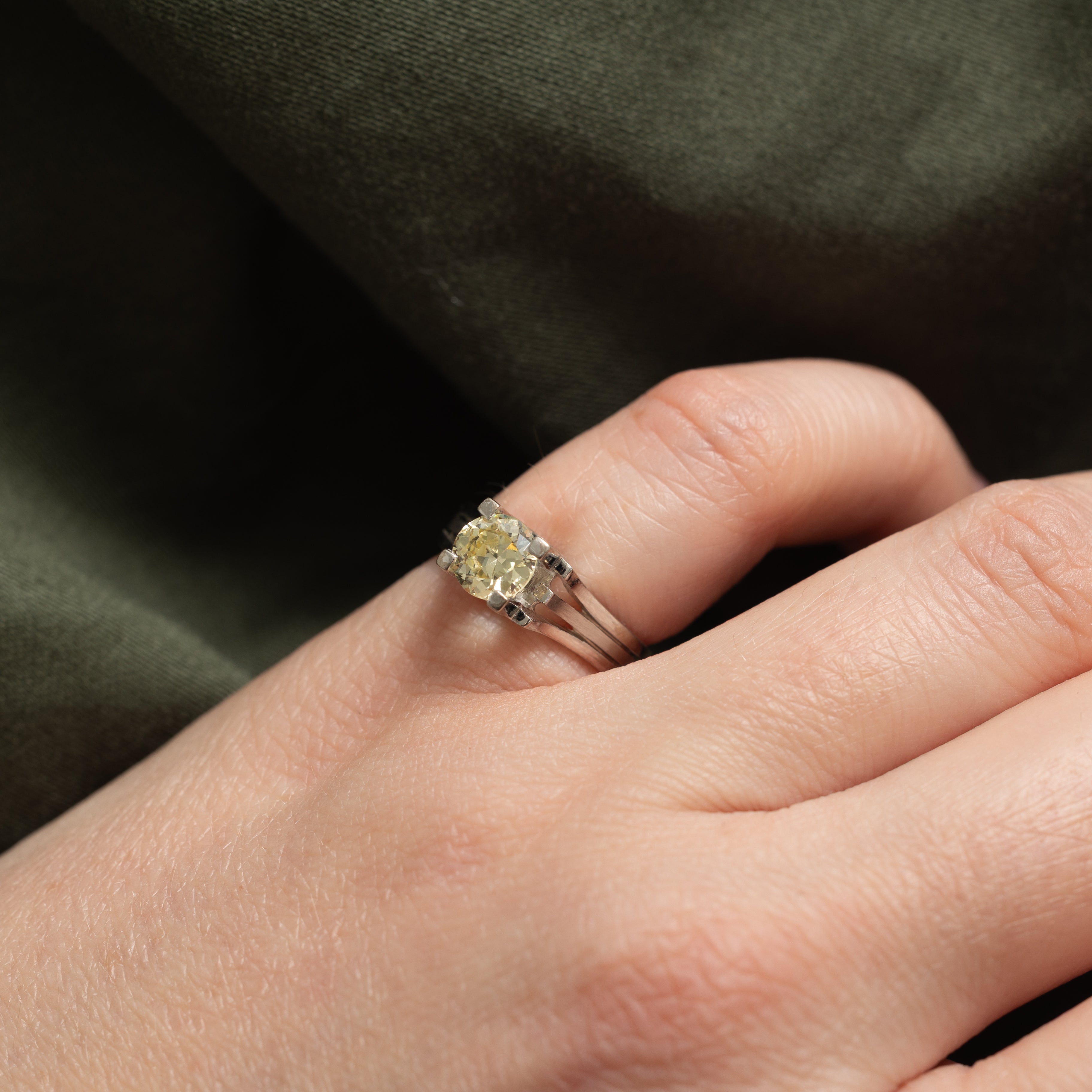 14k Old European Cut Diamond Ring | 0.87ctw VS2 M/N | SZ 2.5