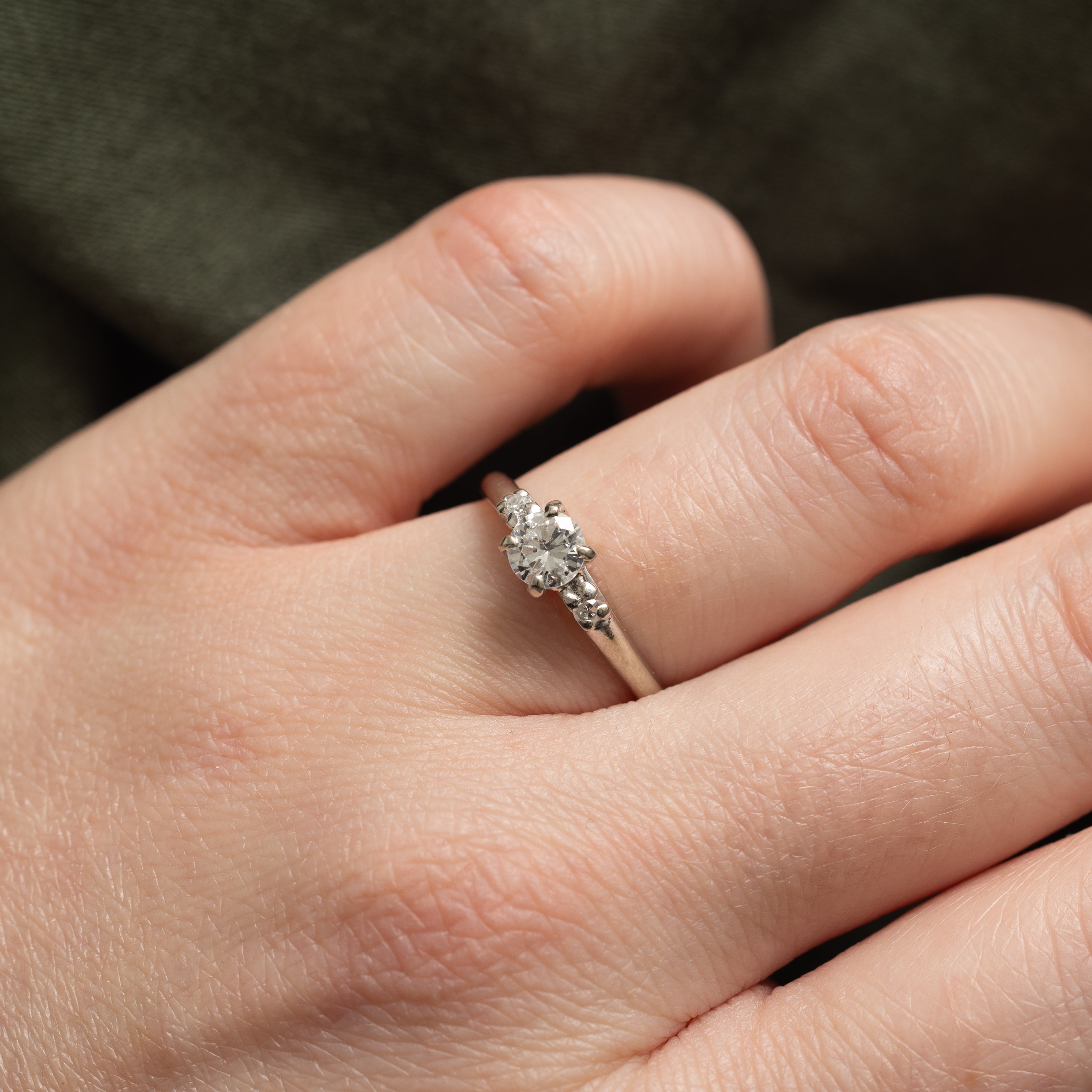 18k Diamond Accented Ring | 0.43ct SI2/I1 G/H, 0.06ctw | SZ 6.5