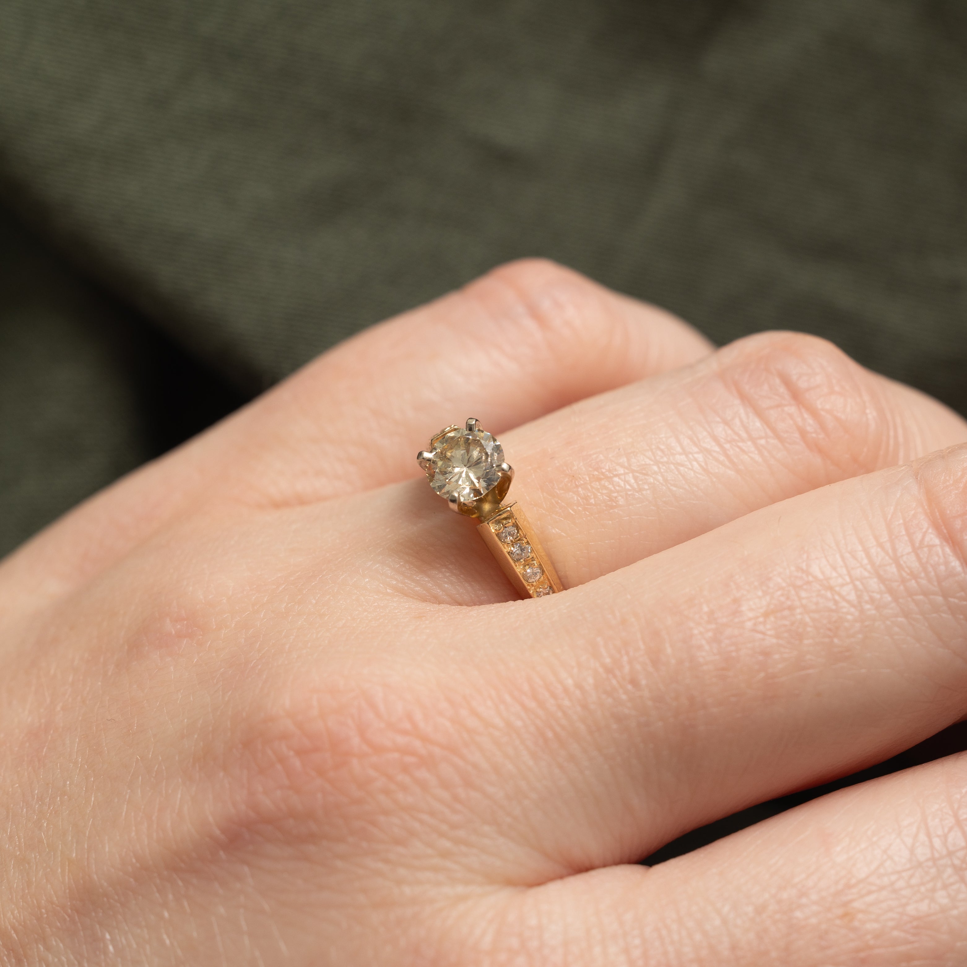 GIA Colour-Treated Pinkish Orange Diamond Accented Ring | 0.61ct SI2/I1, 0.16ctw | SZ 6