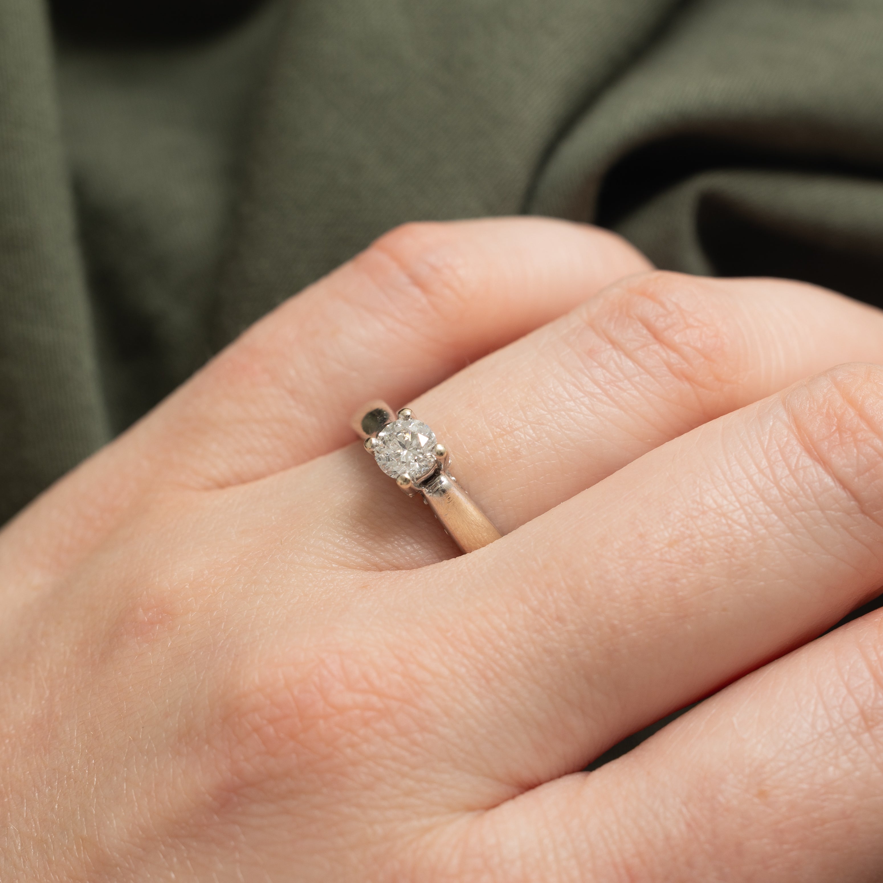 14k Diamond Accented Reverse Tapered Ring | 0.48ct I2 G/H, 0.18ctw | SZ 5.5