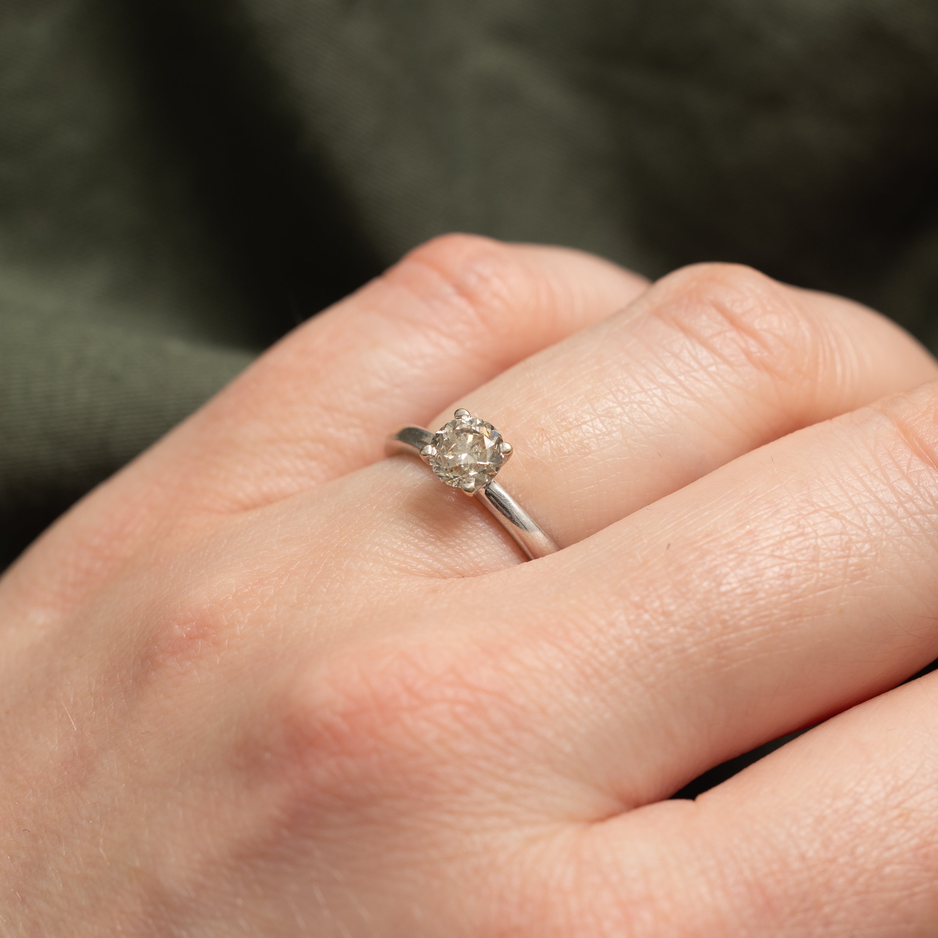 14k Round Brilliant Cut Solitaire Diamond Ring | 0.70ct I1 L/M | SZ 4.5