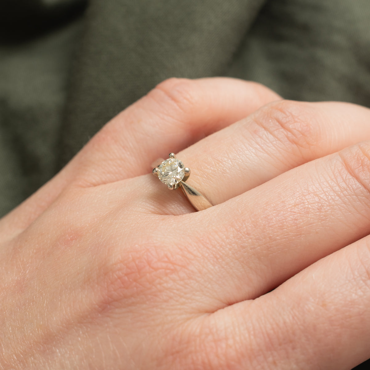 18k Round Brilliant Solitaire Diamond Ring | IGI 0.53ct SI2/I1 G | SZ 5.75