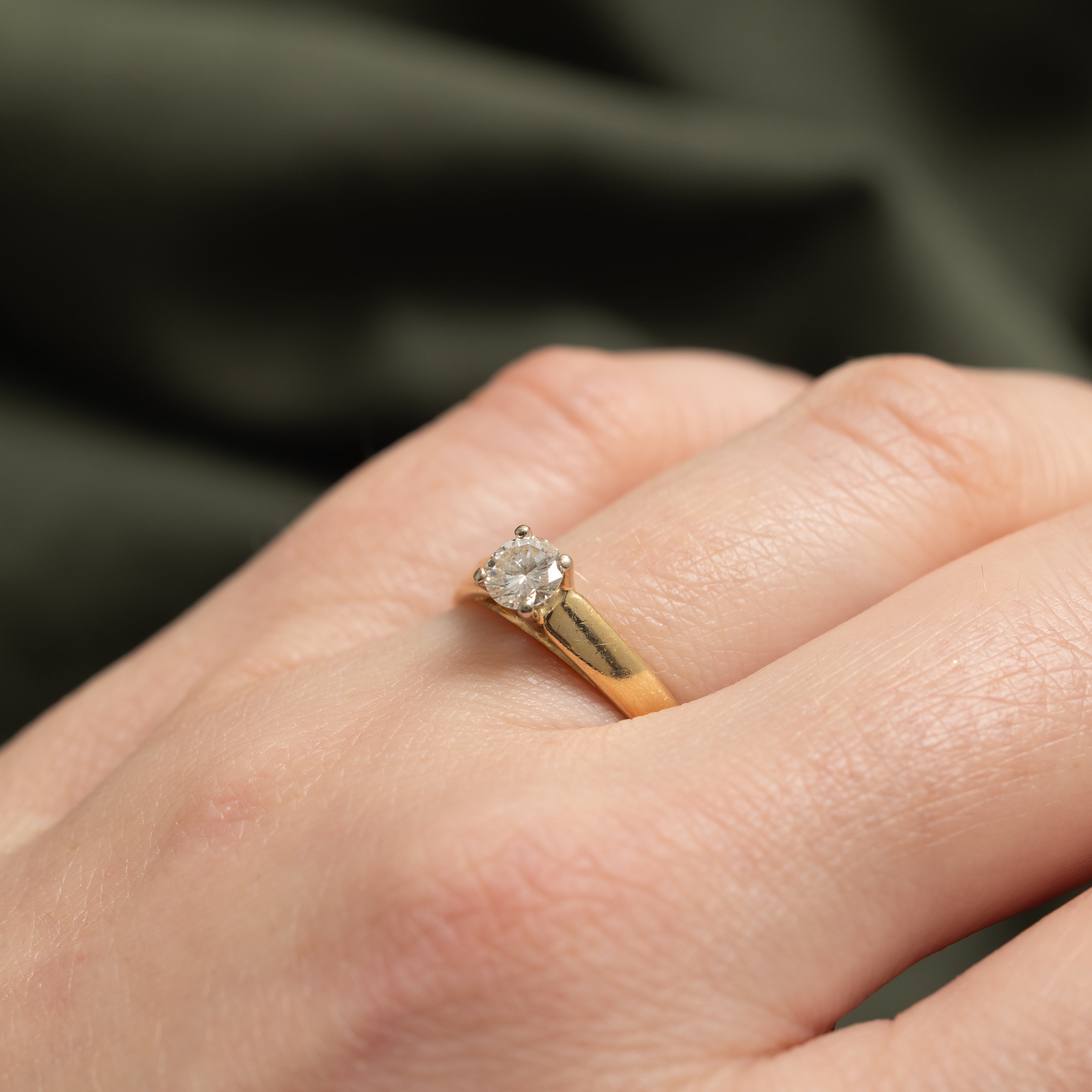 14k Round Brilliant Diamond Solitaire Ring | 0.33ct | SZ 6.75