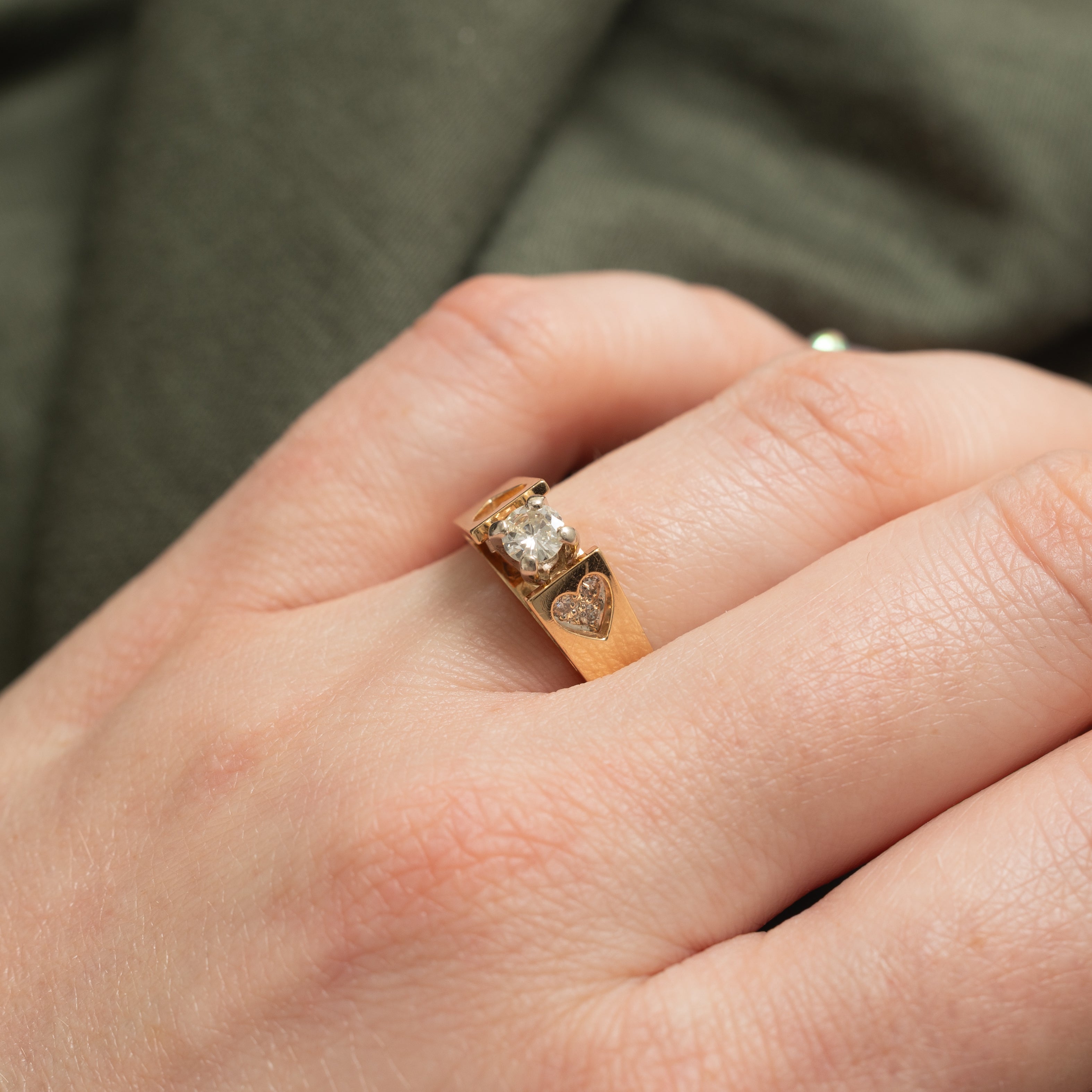 14k Diamond Heart Accented Ring | 0.36ctw | SZ 6.25