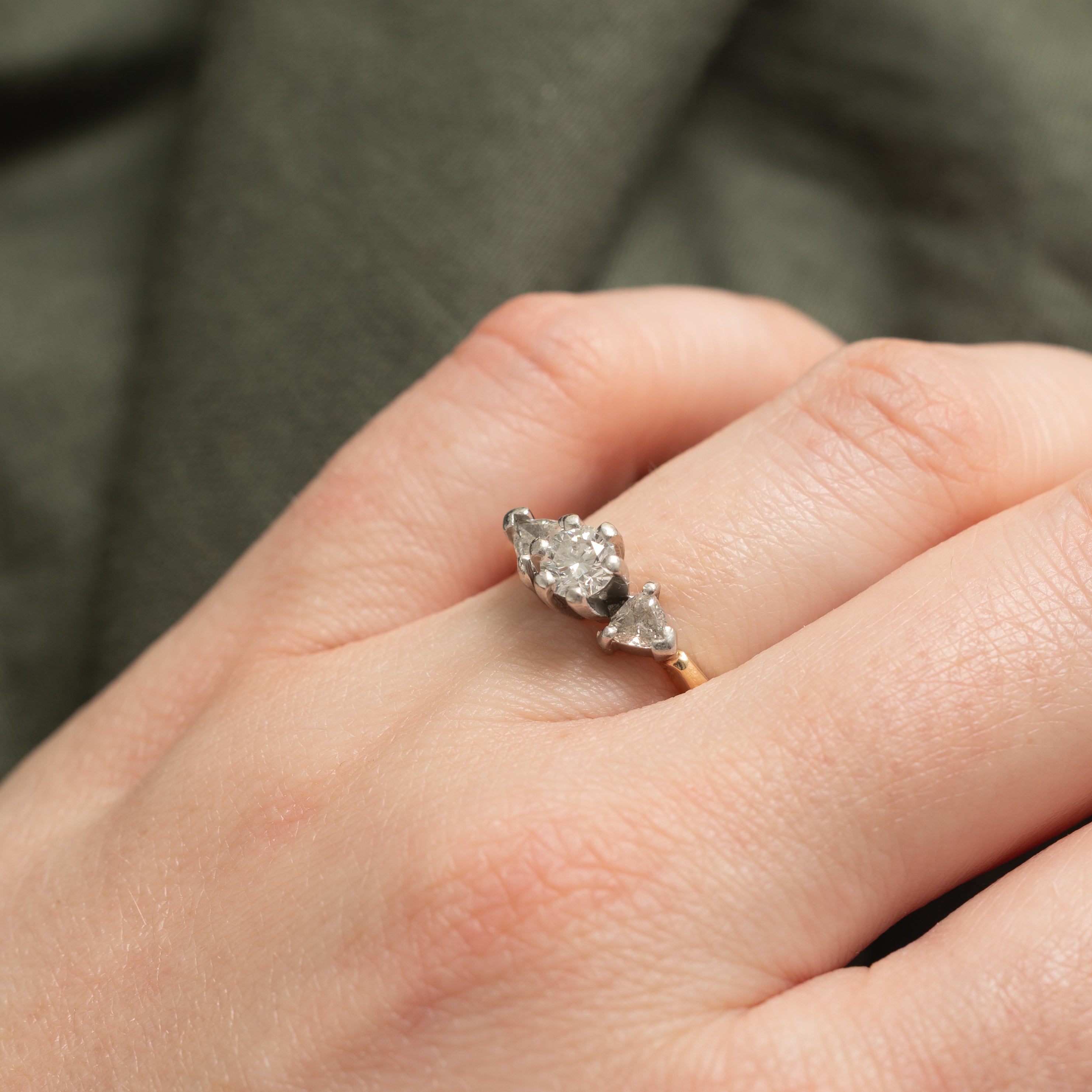 14k Three Stone Mixed Cut Diamond Ring | 0.65ctw | SZ 6