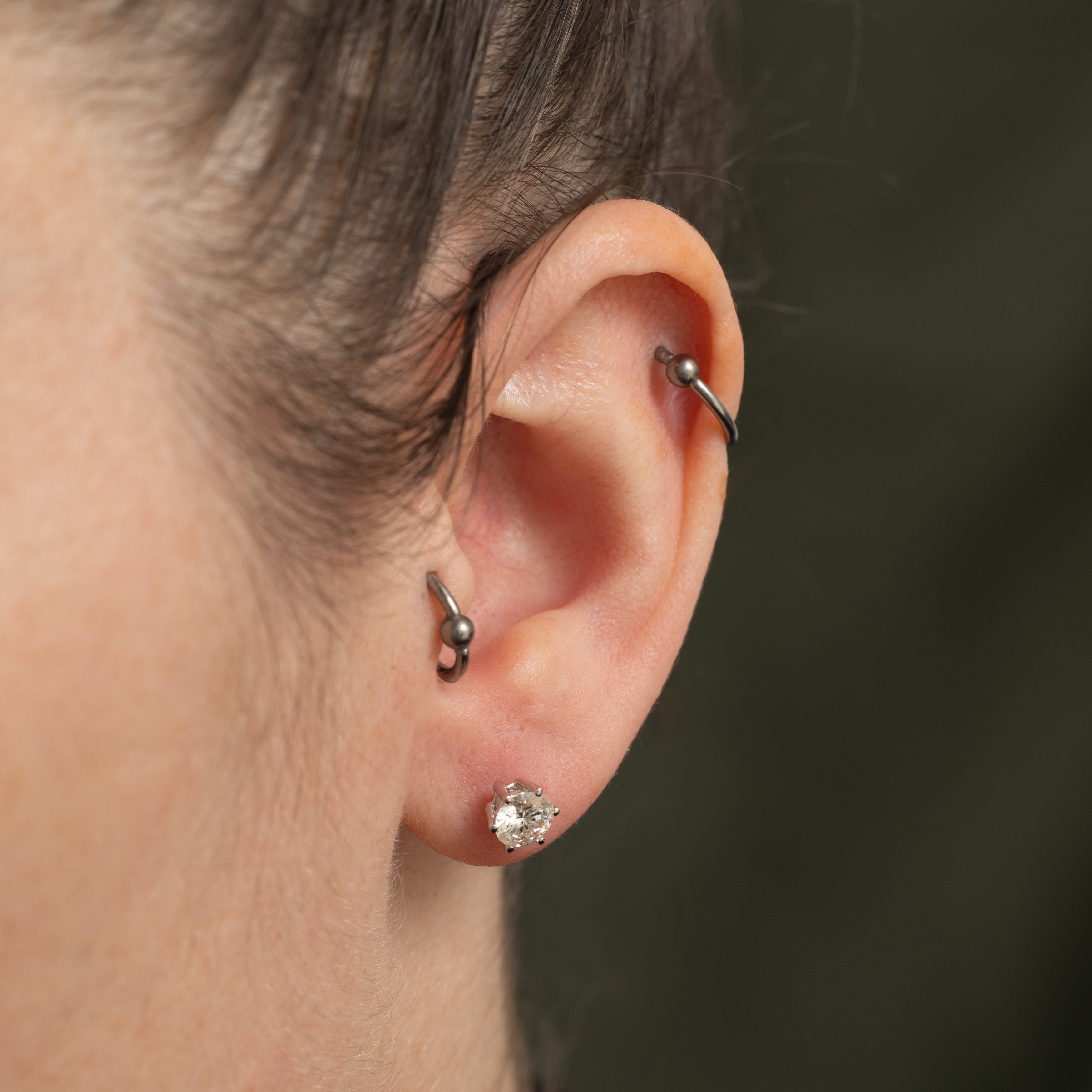 18k Solitaire Diamond Stud Earrings | 2.40ctw SI1/SI2 G/H