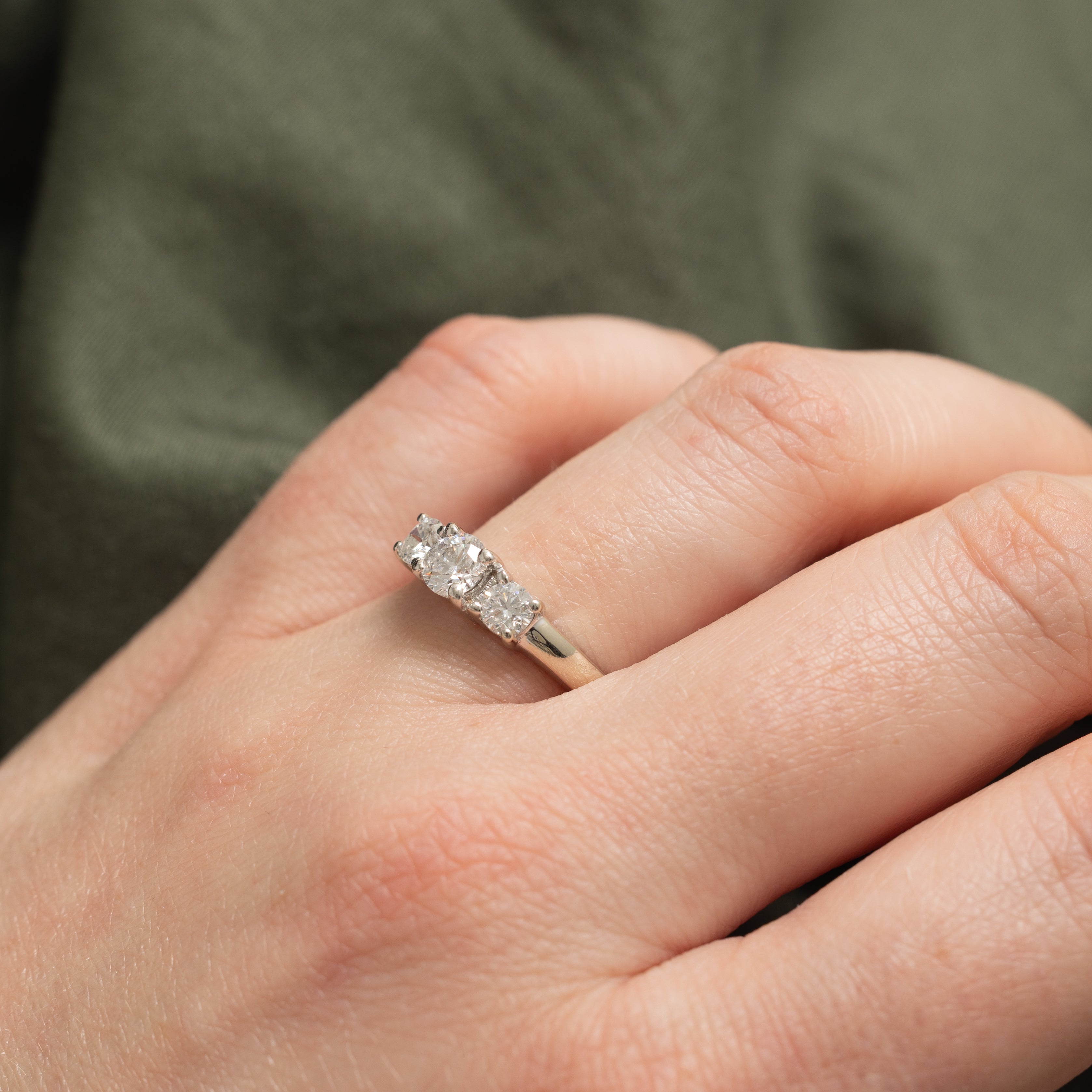 14k Three Stone Diamond Ring | 0.61ctw | SZ 7.25