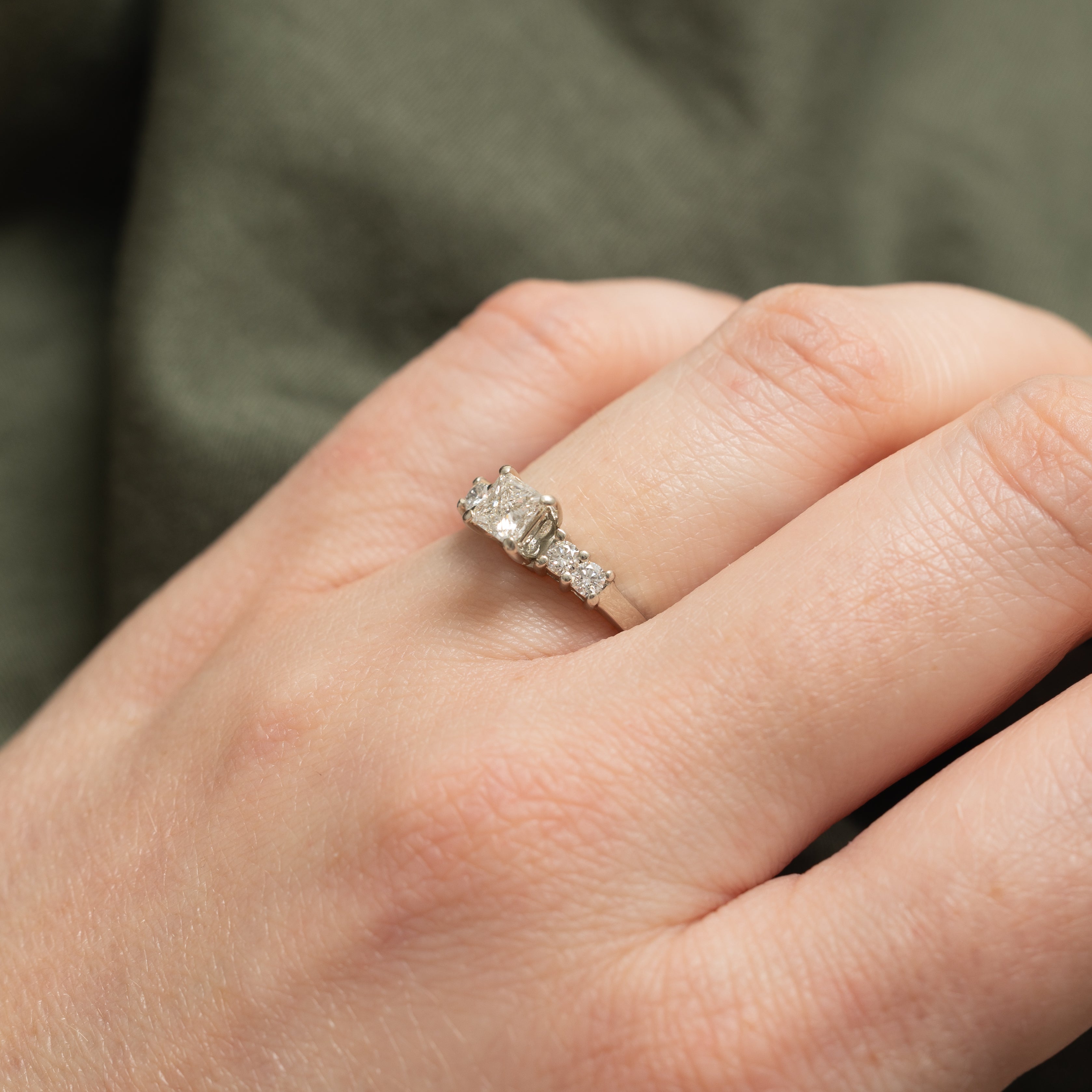 Princess Cut Diamond Accented Ring | 0.41ct SI2 G, 0.19ctw | SZ 5.25