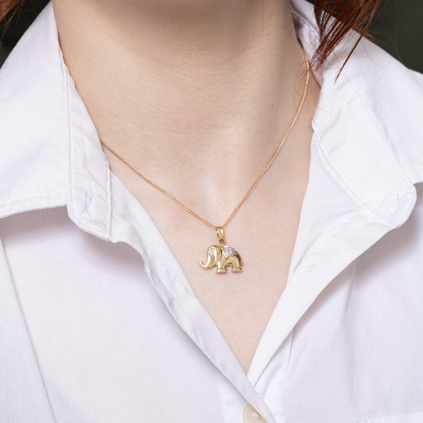 Diamond Elpehant Pendant | 0.07ctw