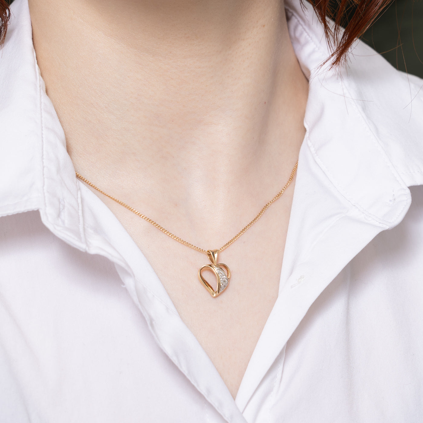 Diamond Open Heart Pendant | 0.07ctw
