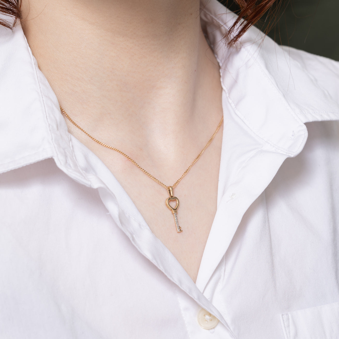 Diamond Heart Key Pendant | 0.03ctw