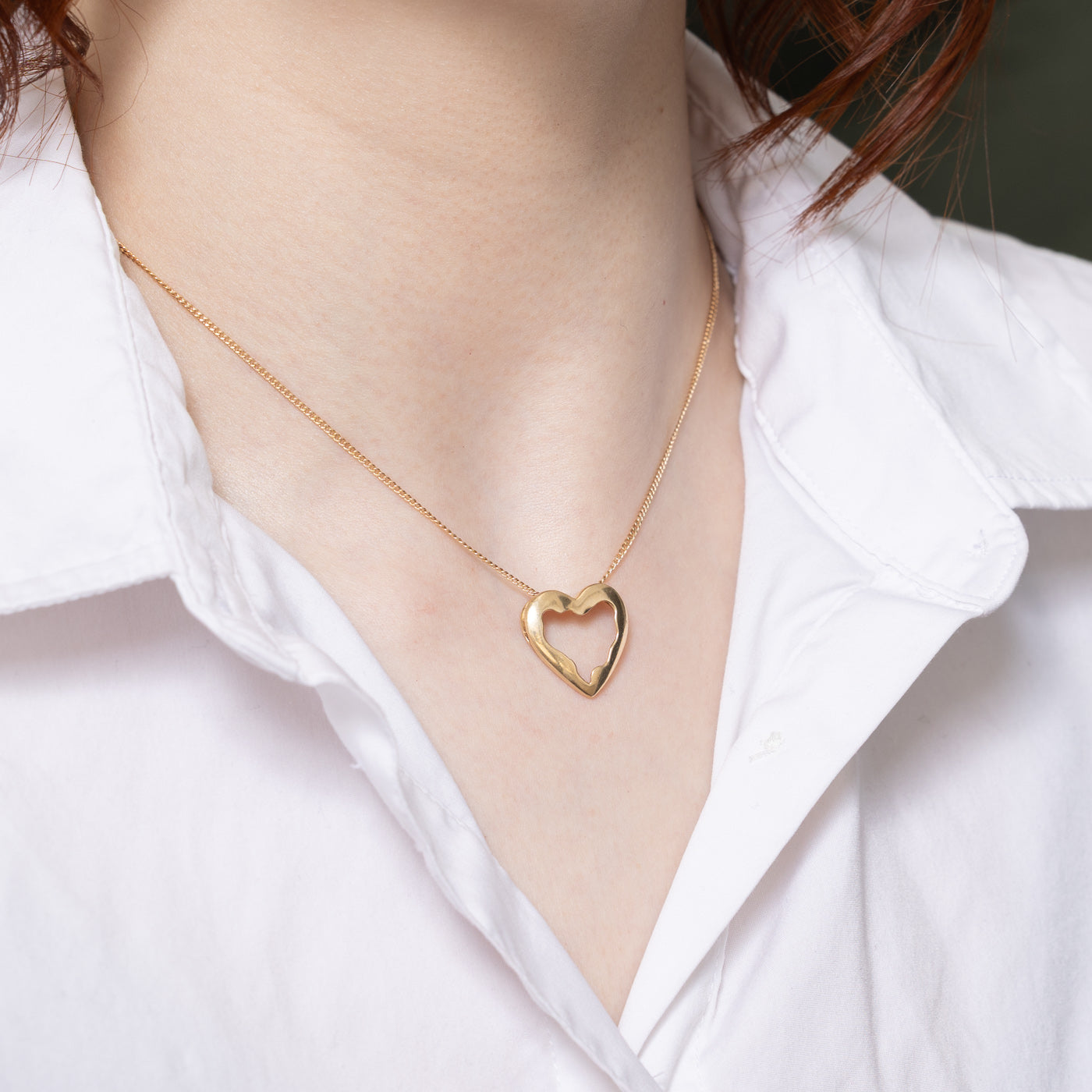 10k Yellow Gold Hollow Heart Pendant