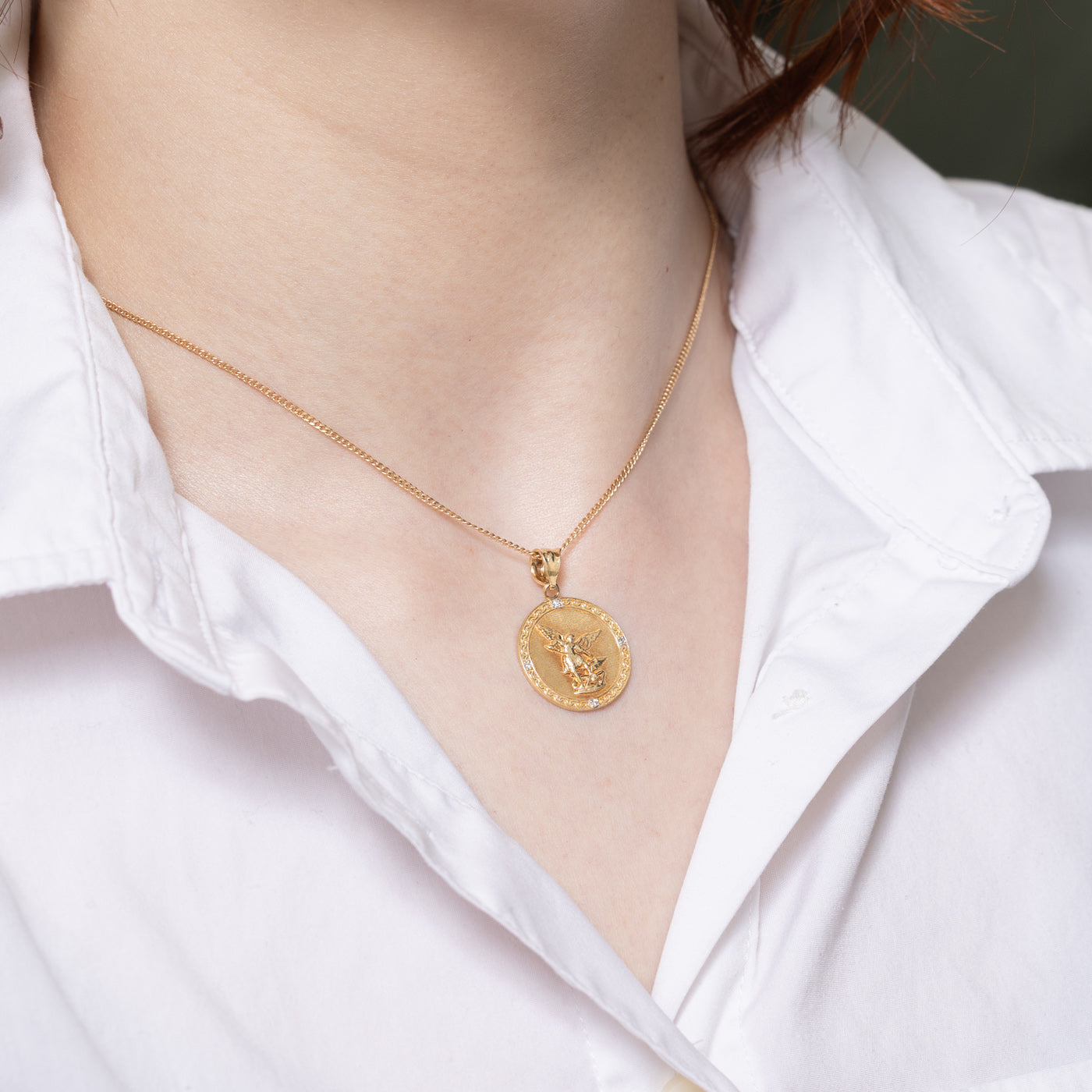 Diamond St. Michael Pendant | 0.02ctw