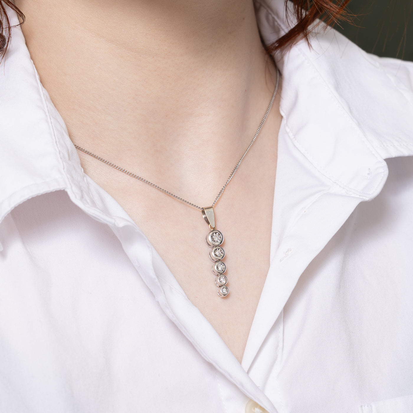 Bezel Set Diamond Drop Pendant | 0.10ctw